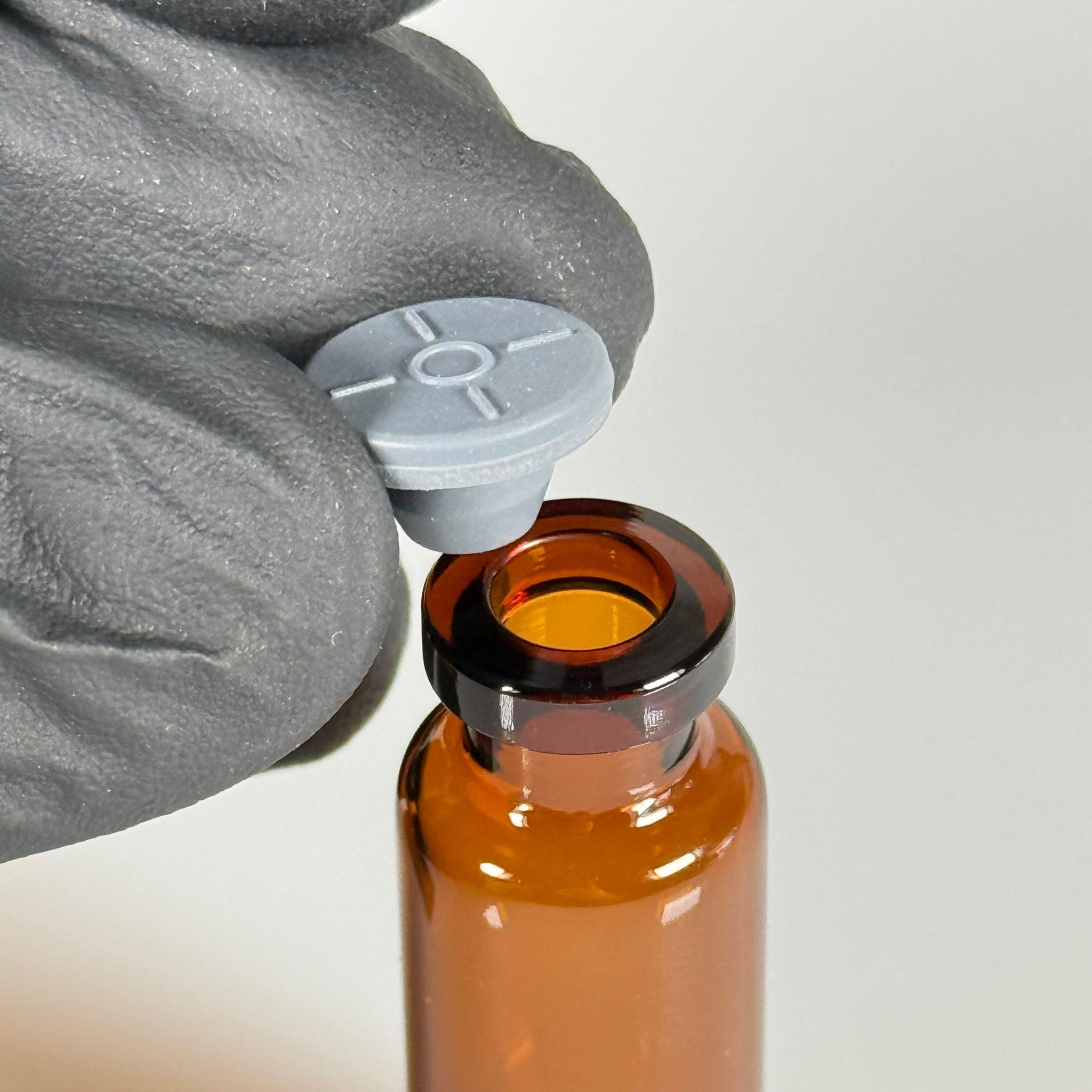 4 ML vial flakon şişe - 13 ağız 4 cc amber cam ilaç şişesi + kauçuk butil enjektör tıpası