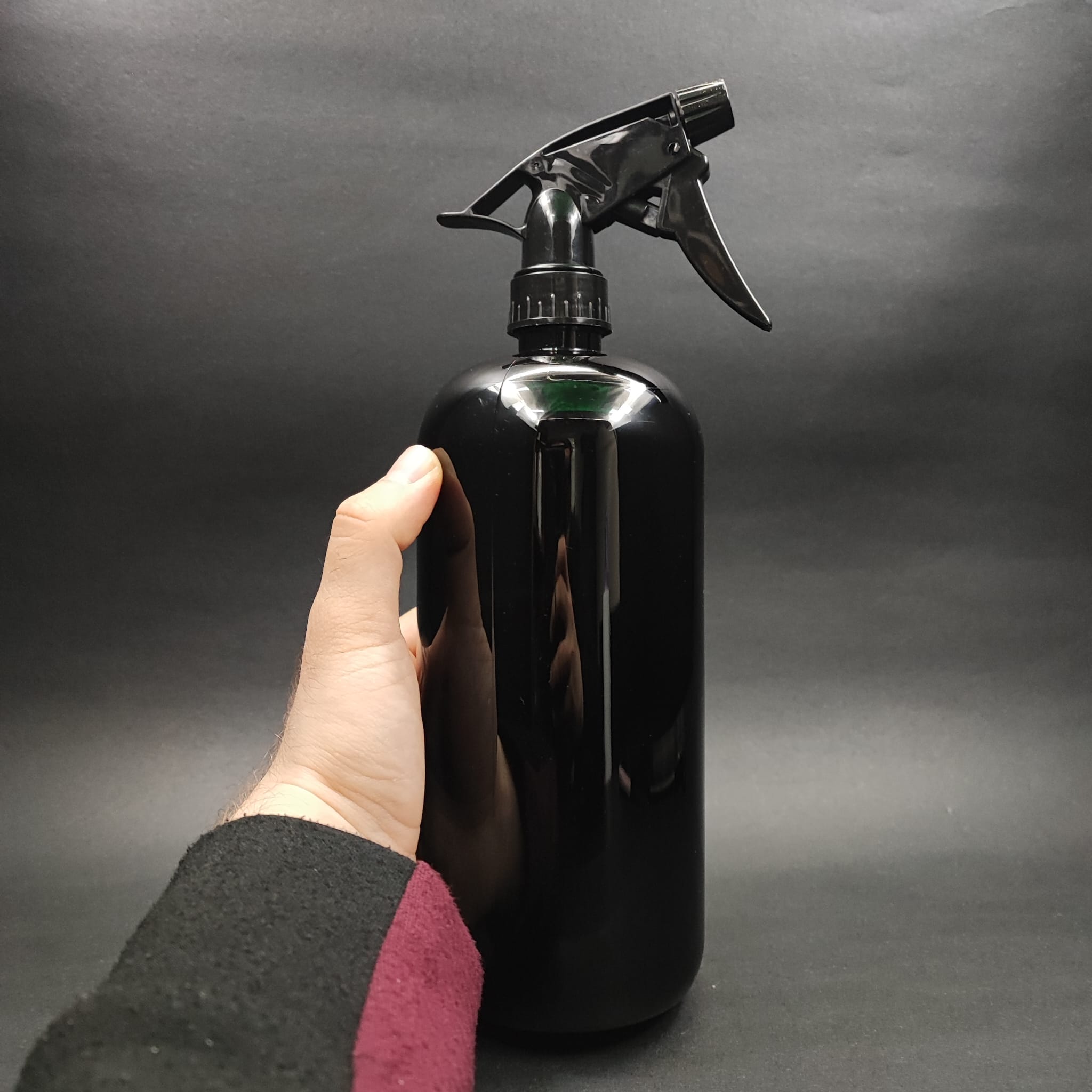 1000 CC PET OTO TEMİZLİK ŞİŞESİ (SİYAH) - DOZAJLI KİMYASALA DAYANIKLI TRİGER SPREYLİ  - 1000 ML BOŞ SPREYLİ PLASTİK ŞİŞE