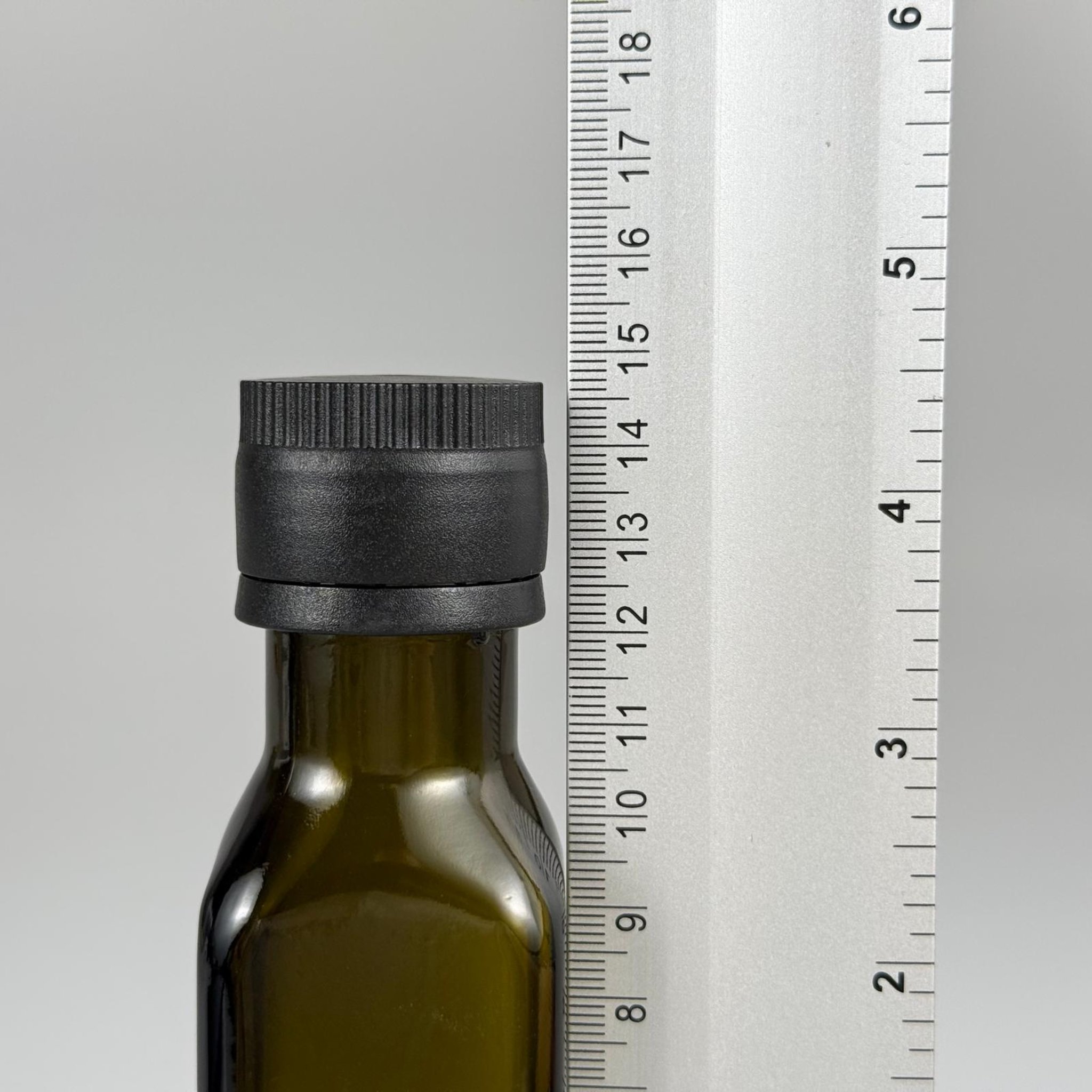 100 CC MARASKA CAM ŞİŞE KOYU YEŞİL (31 MM AĞIZ) - BİLYELİ SİYAH KİLİTLİ KAPAKLI - 100 ML  KÖŞELİ KARE MARASCA YAĞ VE SOS ŞİŞELERİ