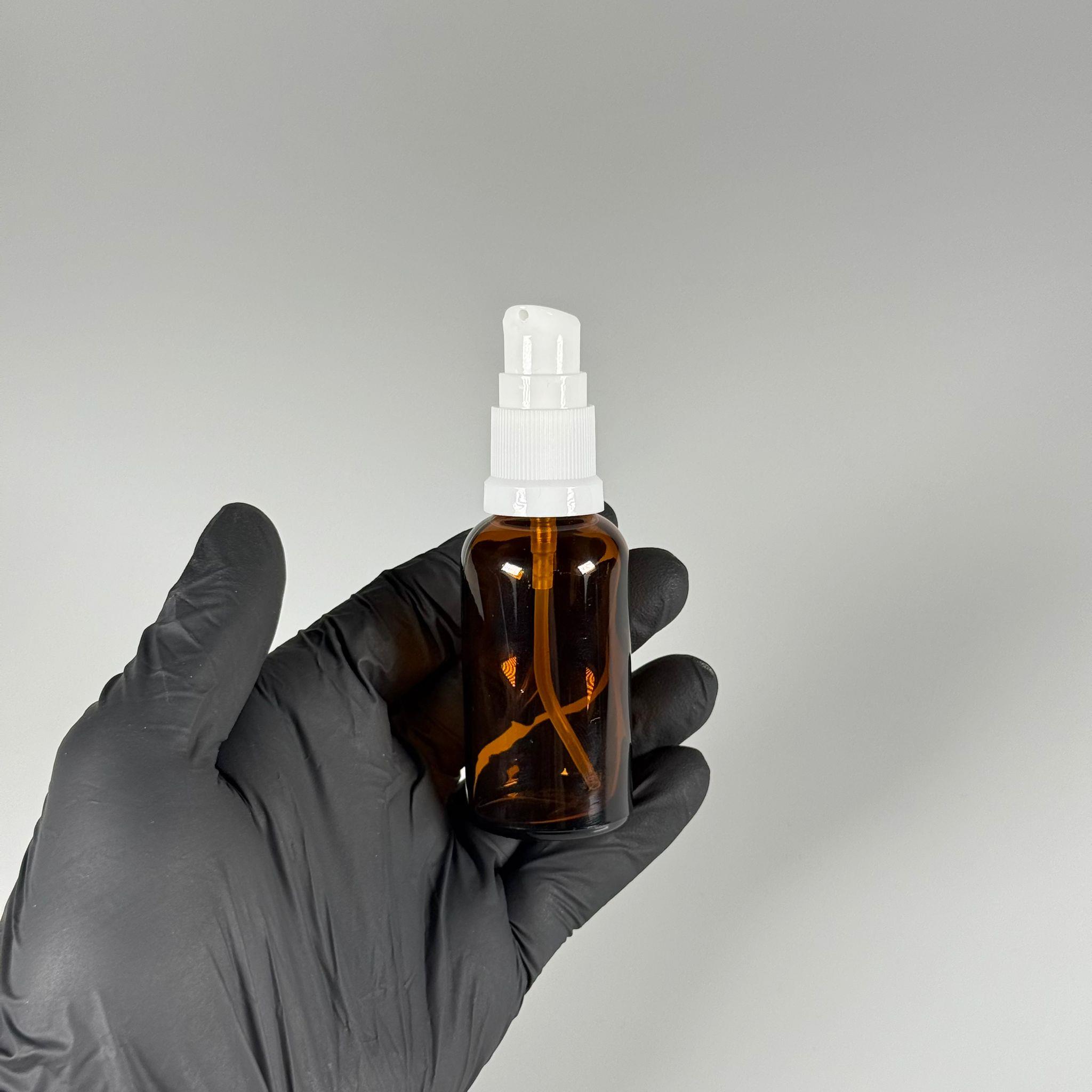 30 CC AMBER CAM ŞİŞE - SIZDIRMAZ ETEKLİ BEYAZ LOSYON POMPALI TAKIM - 30 ML LOSYON ŞİŞESİ - YAĞ, KREM GİBİ YOĞUN KIVAMLI SIVILAR İÇİN CAM AMBALAJ