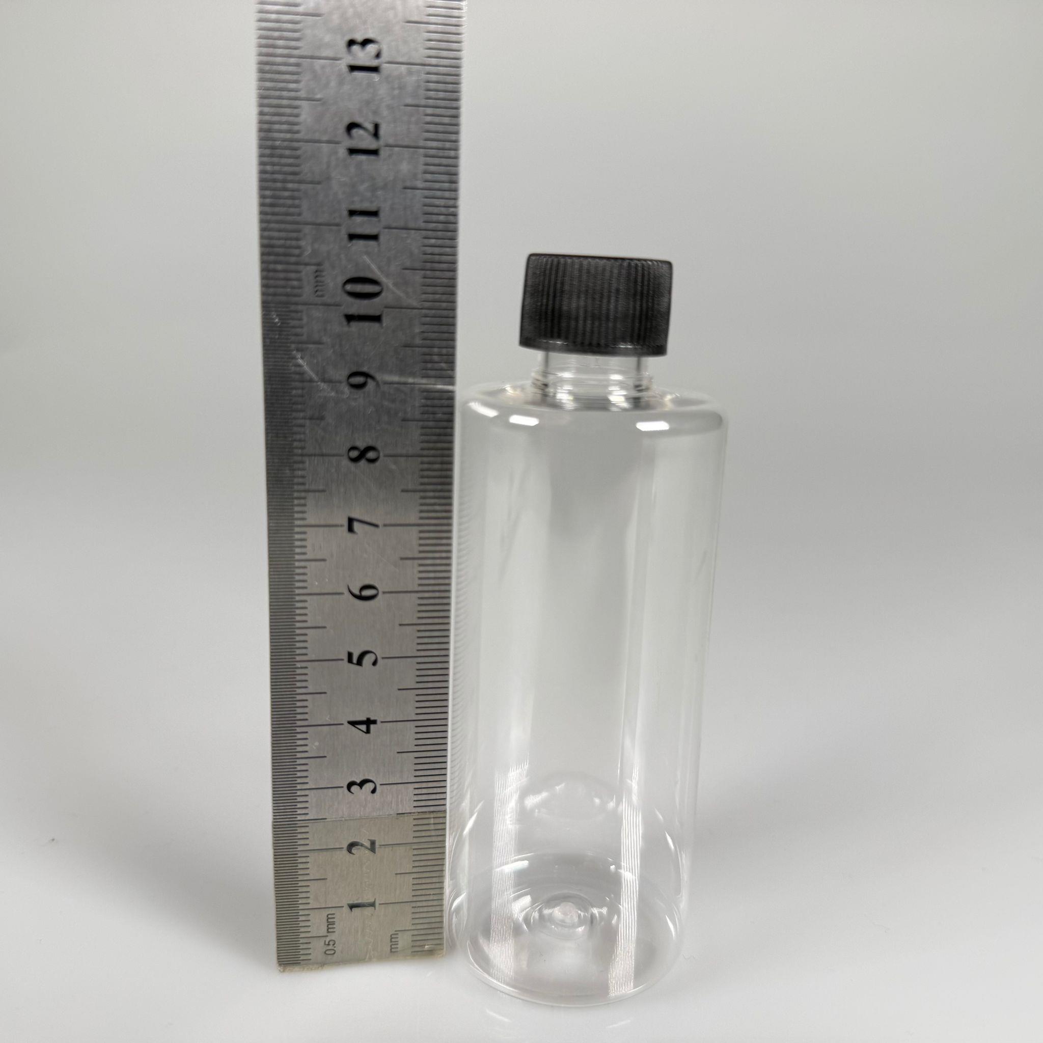 100 CC KÖPÜK CONTALI SİYAH KAPAKLI ŞEFFAF PET ŞİŞE - 100 ML PLASTİK ŞİŞE