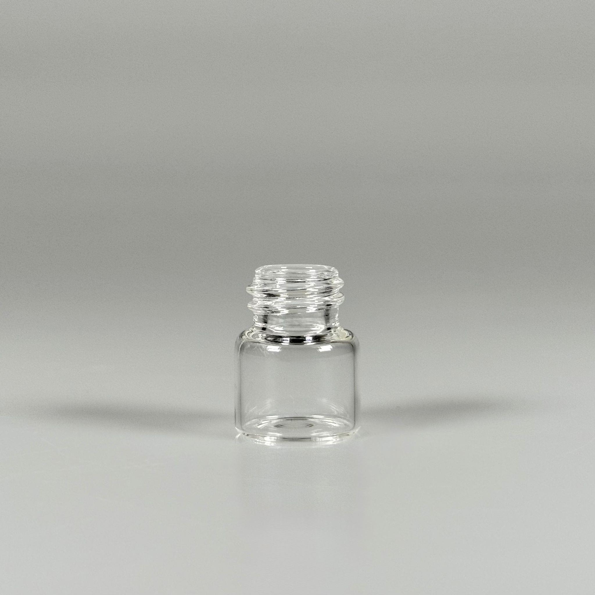 1 CC ŞEFFAF CAM ŞİŞE - 14 MM VİDALI AĞIZ - KAPAKSIZ 1 ML CAM ŞİŞE