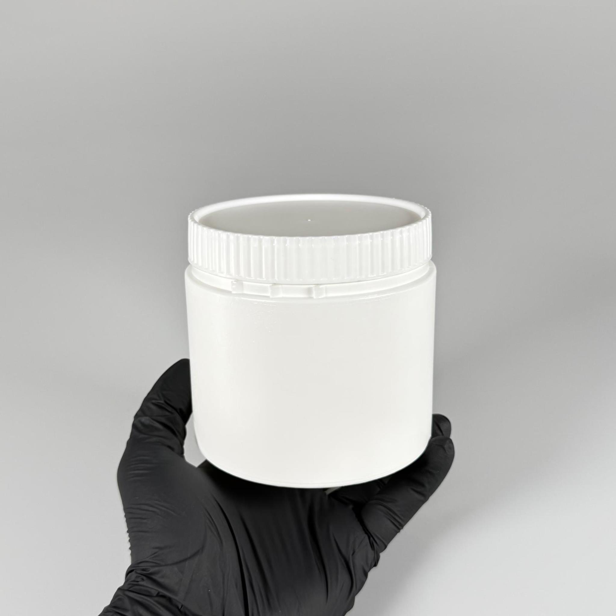 500 CC POMAT KUTUSU KİLİTLİ KAPAKLI BEYAZ - 500 ML PE POLİETİLEN KREM KAVANOZU