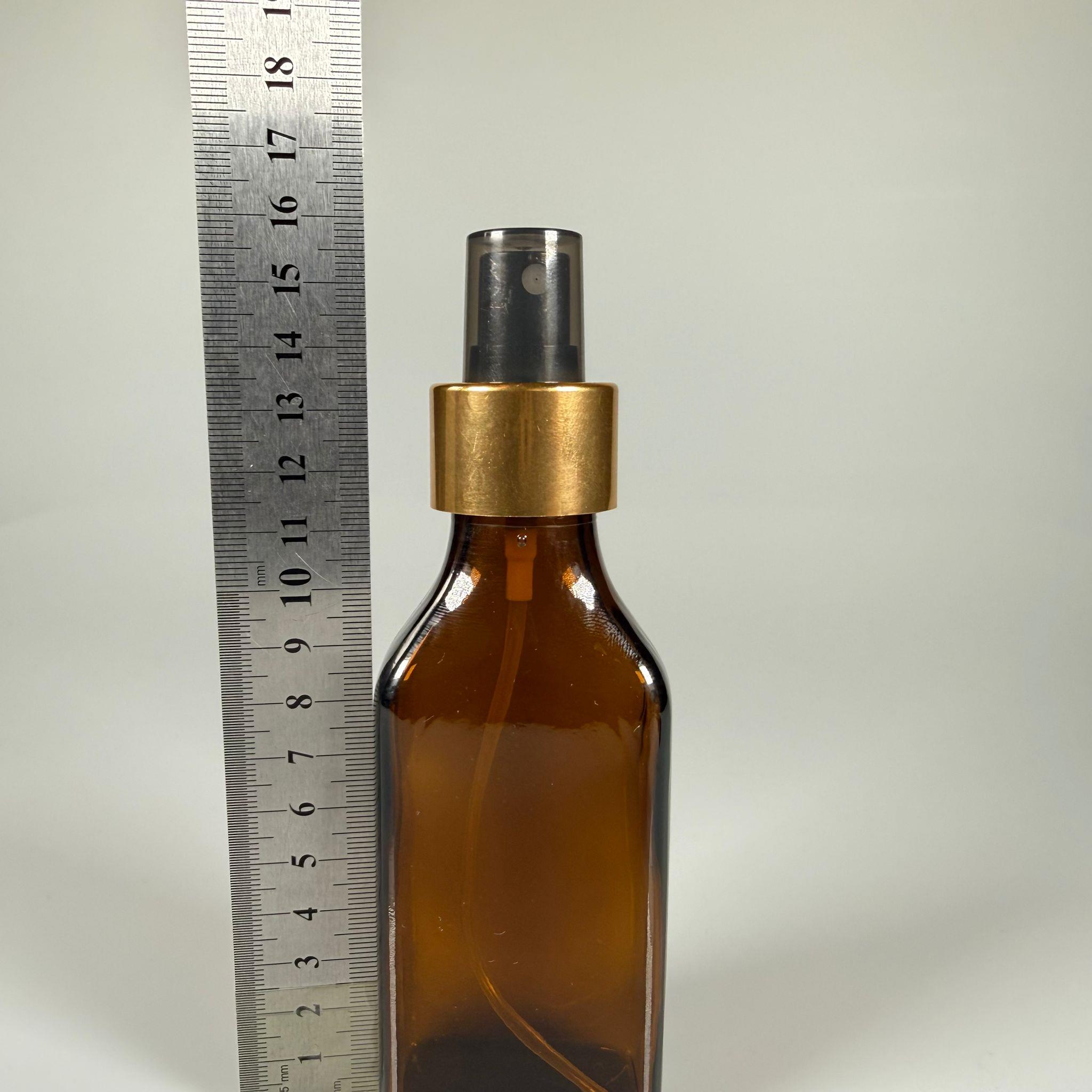 100 CC YASSI AMBER GOLD SPREY BAŞLIKLI CAM ŞİŞE - 100 ML KAHVERENGİ FISFIS KAPAKLI ŞİŞE