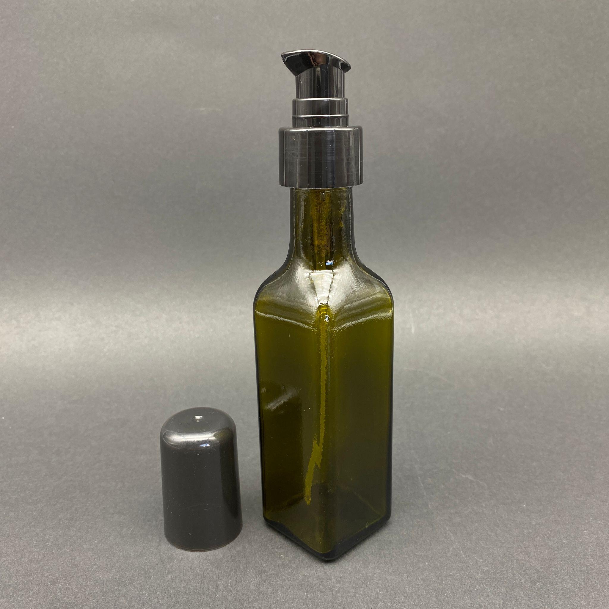 100 CC YEŞİL MARASKA CAM ŞİŞE - SİYAH LOSYON POMPALI - 100 ML KÖŞELİ CAM ŞİŞE