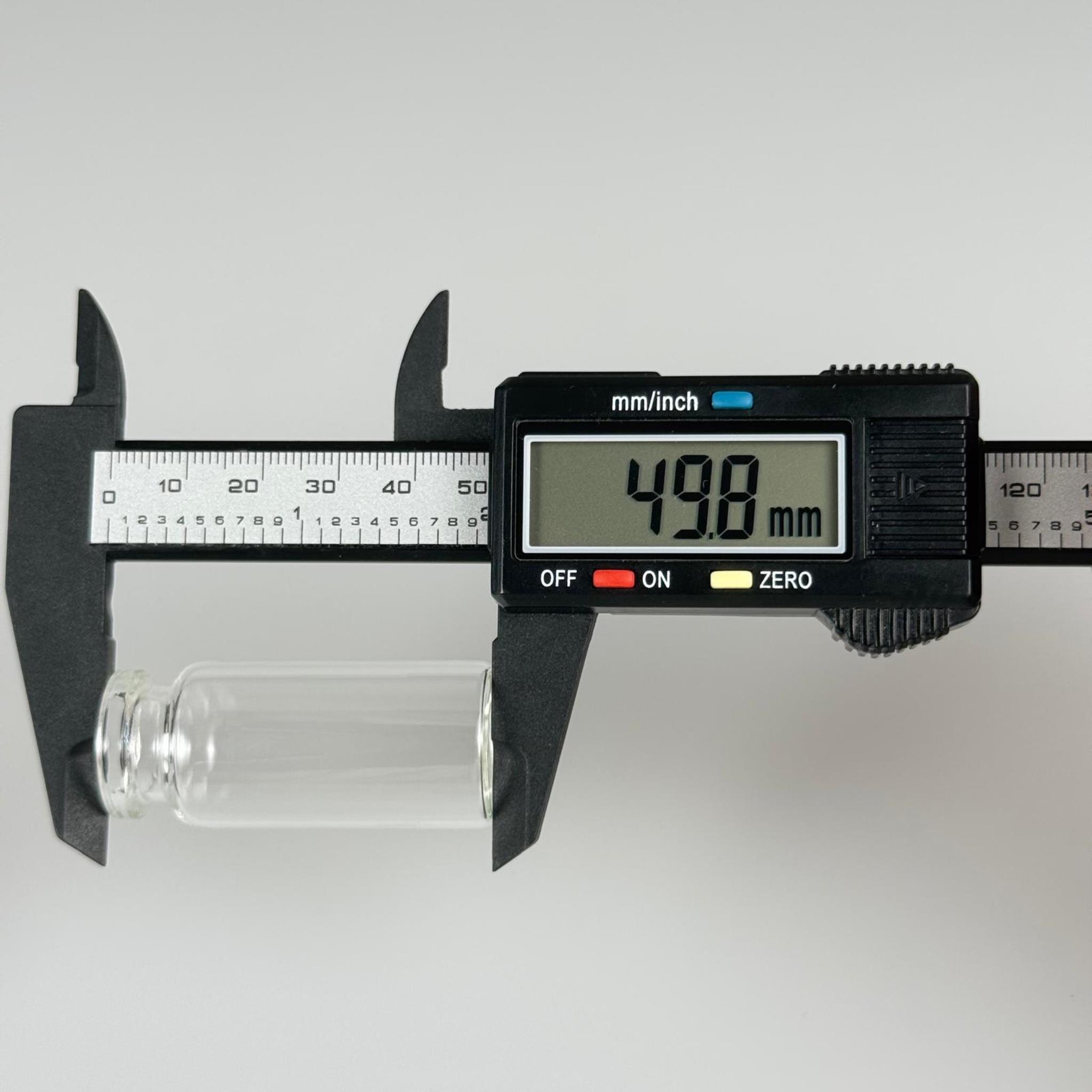 BOROSİLİKAT CAM ŞİŞE - 10 CC - 22x50 MM - ÇEKME CAM BORU FLAKON İNCE PENİSİLİN ŞİŞESİ - AĞIZ ÇAPI 20 MM