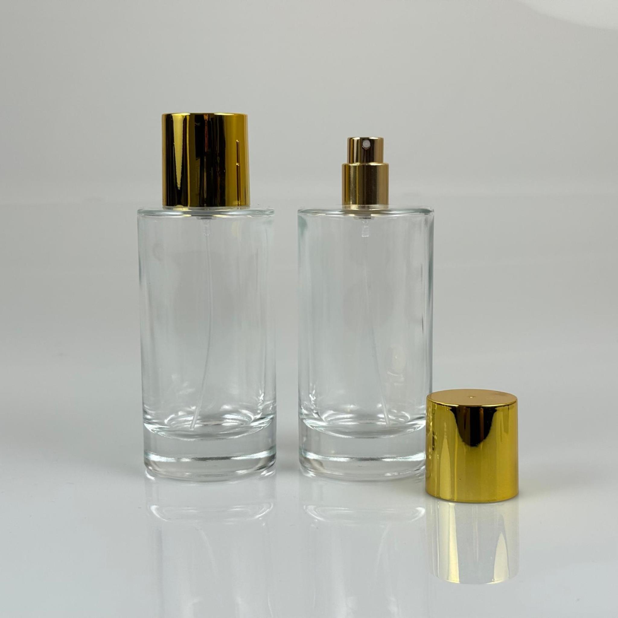 100 ML SİLİNDİR MODEL SAVAGE PARFÜM ŞİŞESİ - GOLD METAL SPREYLİ + GOLD GENİŞ KAPAKLI (AĞIZ 15 MM GEÇME KOLAY KAPAMA)
