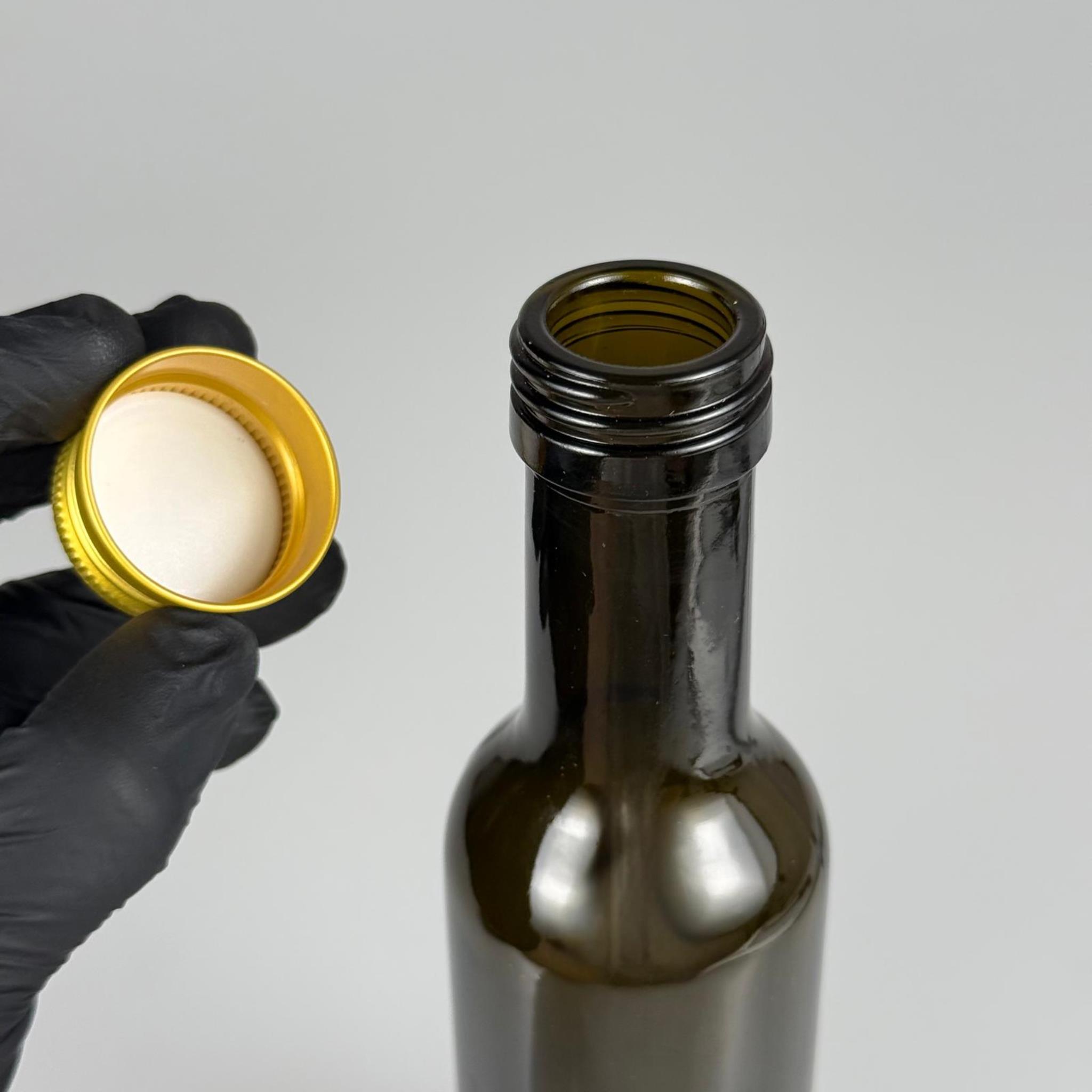 250 CC YEŞİL CESENA MODEL DORİCA CAM ŞİŞE - GOLD METAL KAPAKLI - 250 ML CESENA ŞİŞE - YEŞİL
