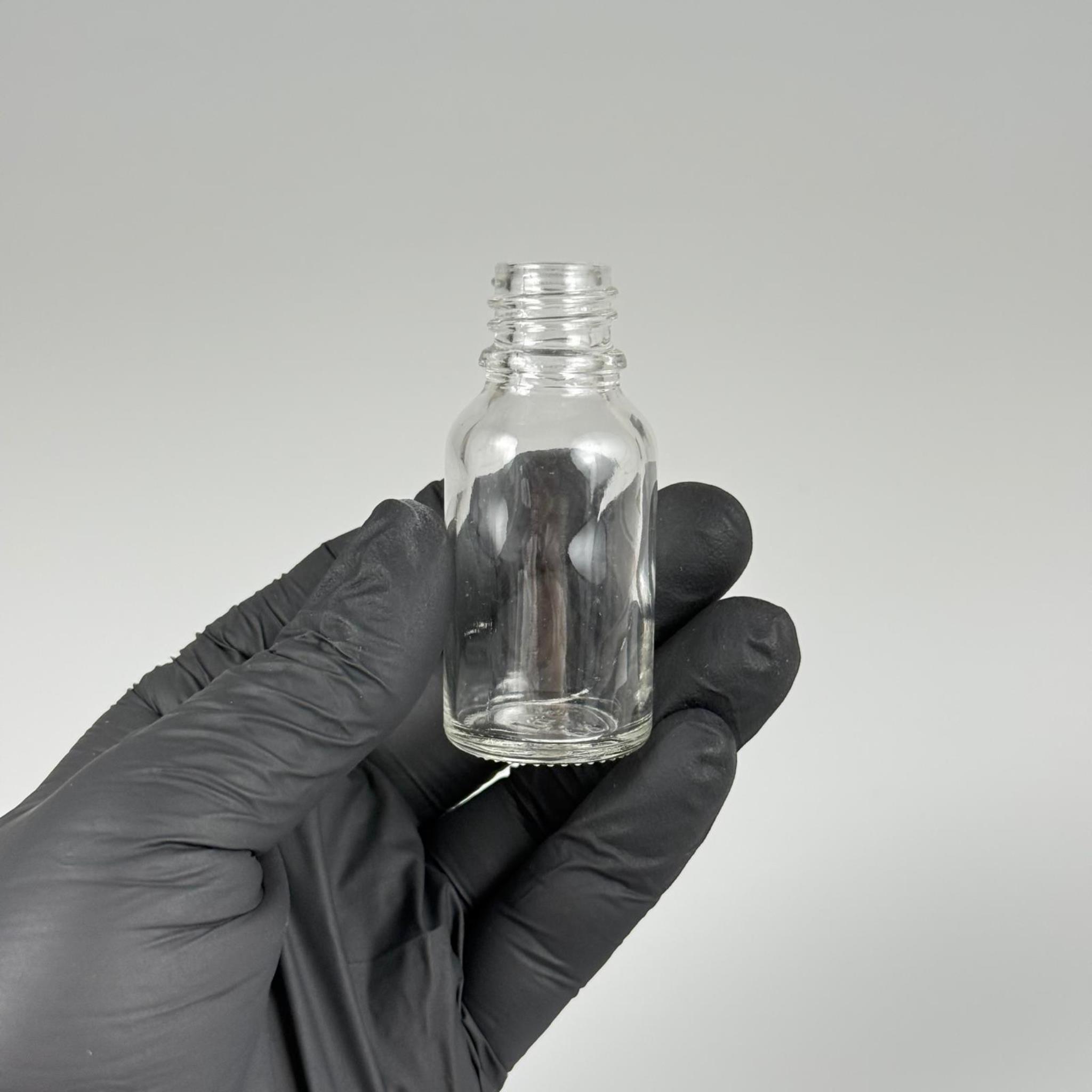 15 CC ŞEFFAF CAM ŞİŞE KAPAKSIZ (18 AĞIZ) - 15 ML ŞEFFAF CAM ŞİŞE