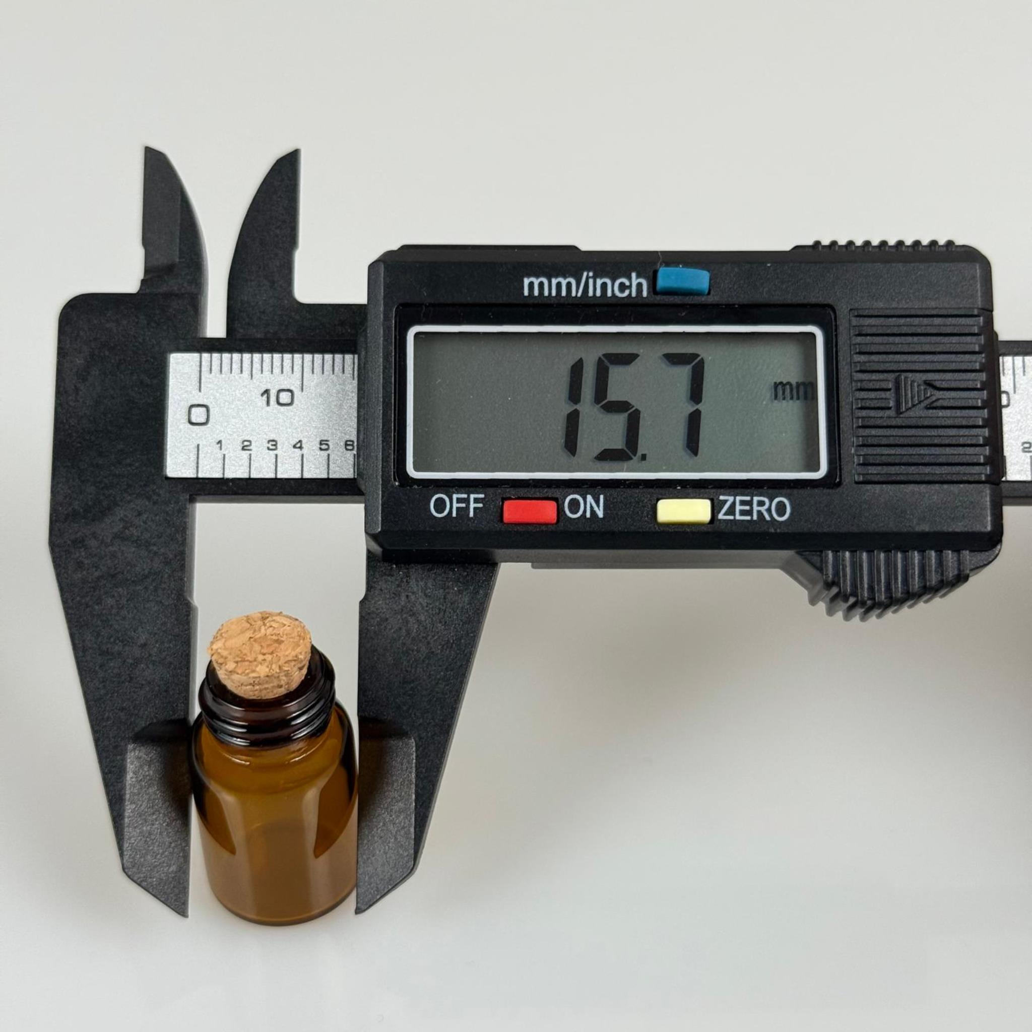2 CC MANTAR TIPALI CAM ŞİŞE - AMBER 2 ML MANTARLI MİNİ CAM ŞİŞE