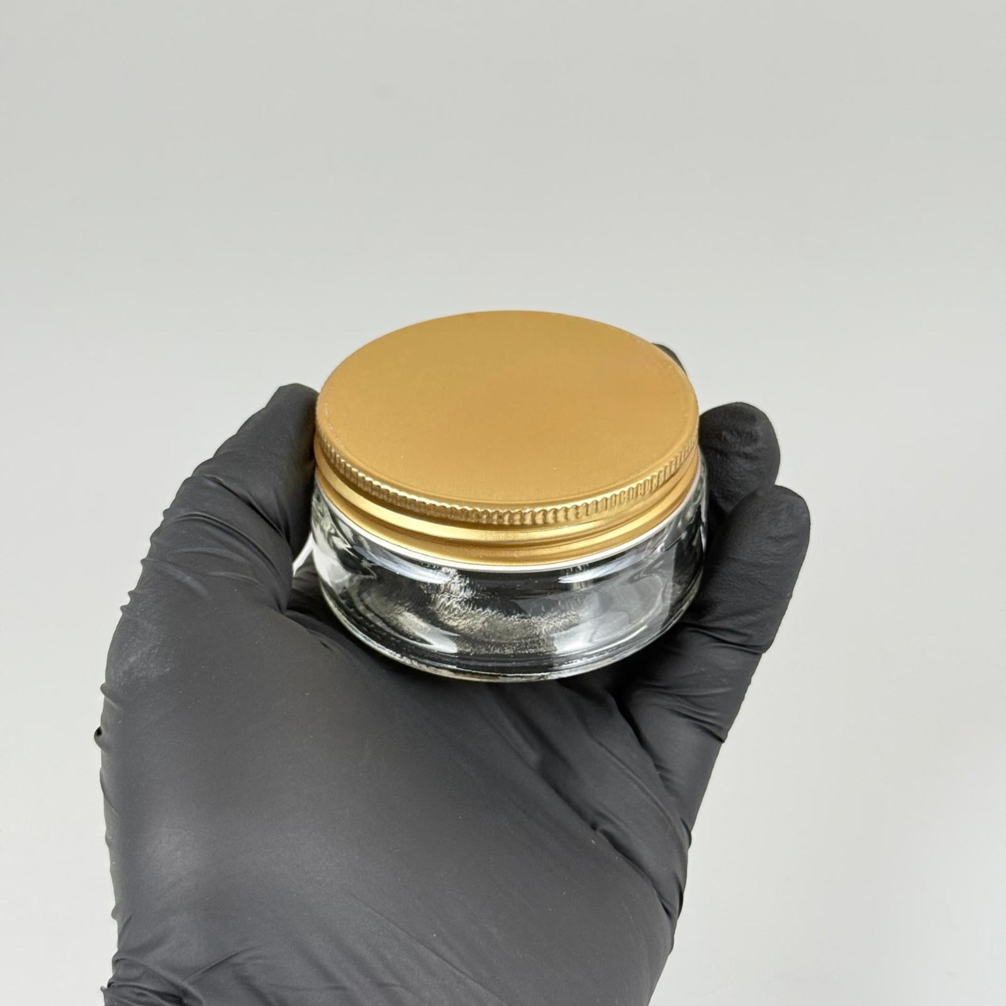 50 CC CAM KREM KAVANOZU - GOLD METAL KAPAKLI - 50 ML CAM PAŞABAHÇE KREM KAVANOZU