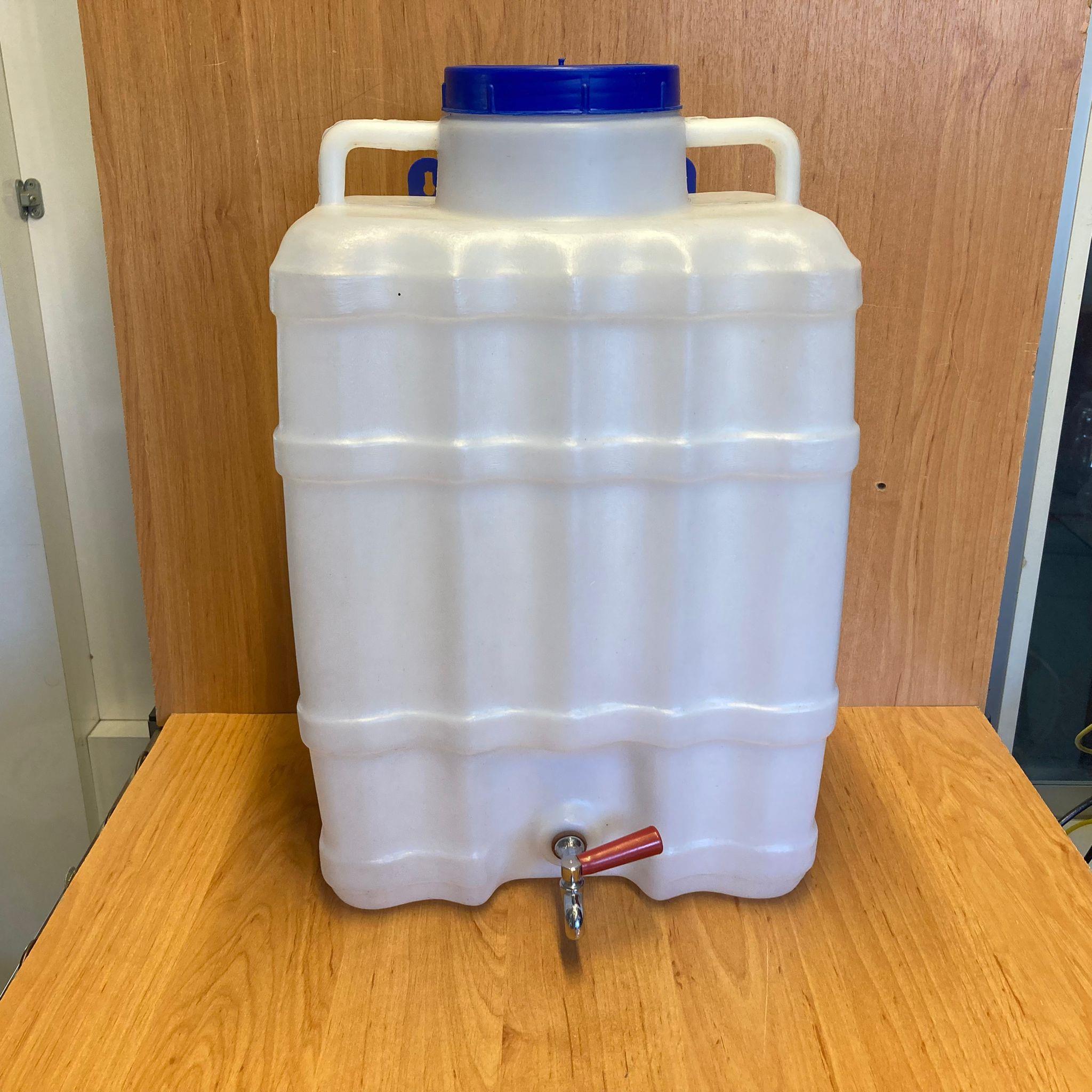 17 LİTRE ASKILI METAL MUSLUKLU BİDON - BEYAZ - ÇEŞMELİ BİDON