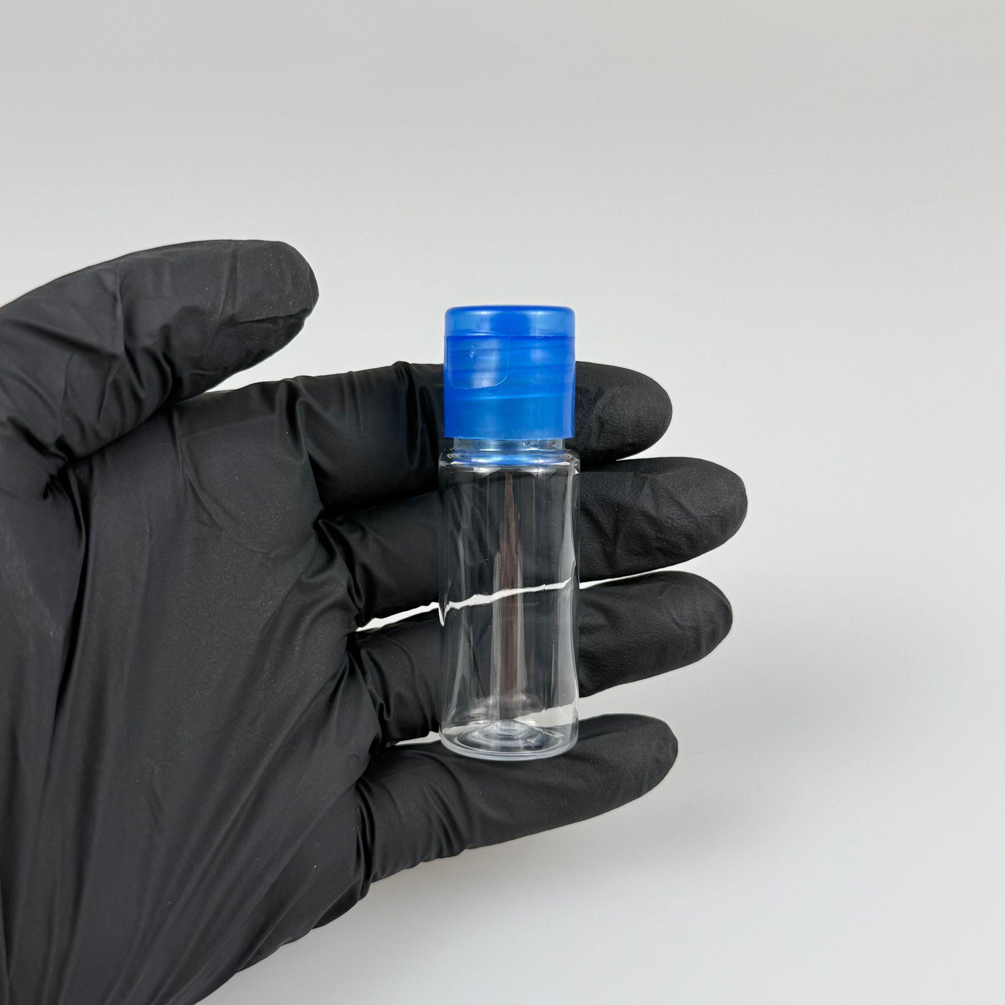 15 CC SİLİNDİR PET ŞİŞE + MAVİ FLİPTOP KAPAK - 15 ML PROMOSYON KOLONYA İÇİN BOŞ ŞİŞE