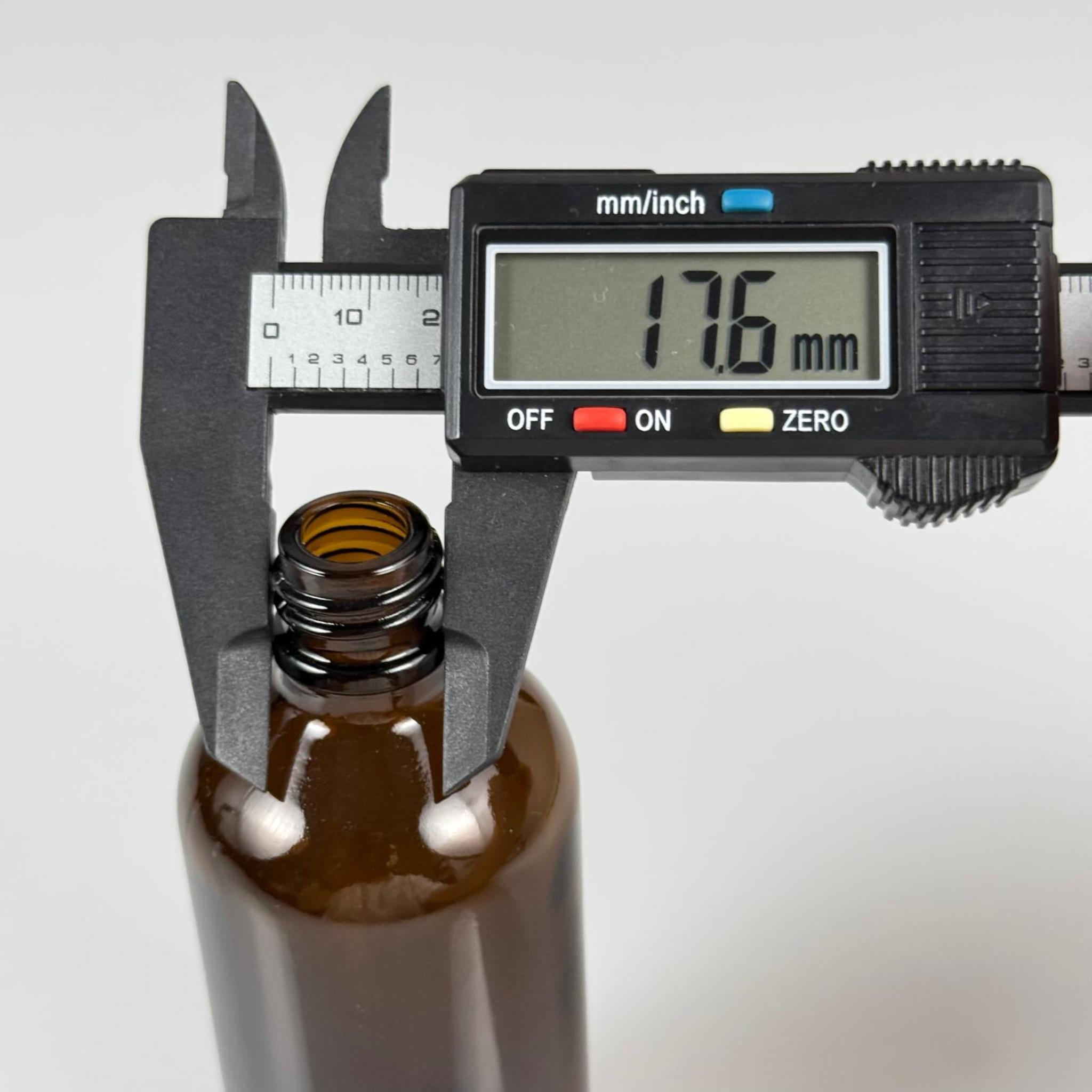 100 CC AMBER CAM ŞİŞE KAPAKSIZ (18 AĞIZ) - 100 ML CAM KAHVERENGİ DROPPER ŞİŞE