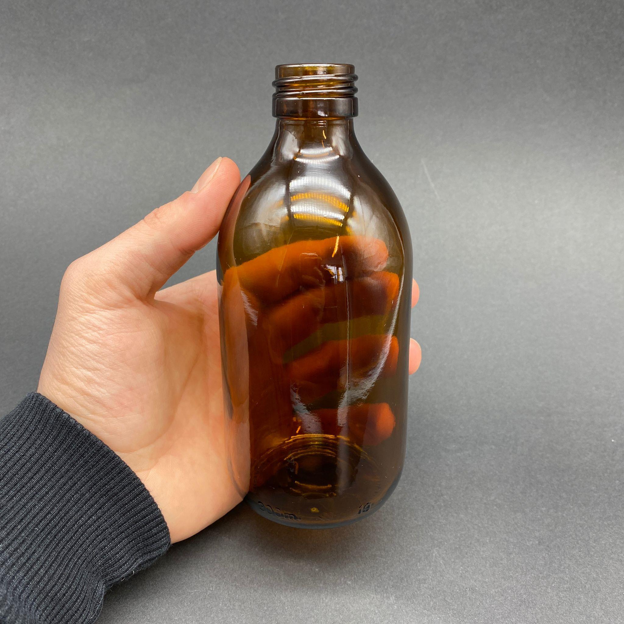 300 CC AMBER CAM ŞİŞE KAPAKSIZ (28 AĞIZ) - 300 ML CAM ECZA ŞİŞESİ  - KAHVERENGİ  ŞİŞECAM STOK KODU 716430