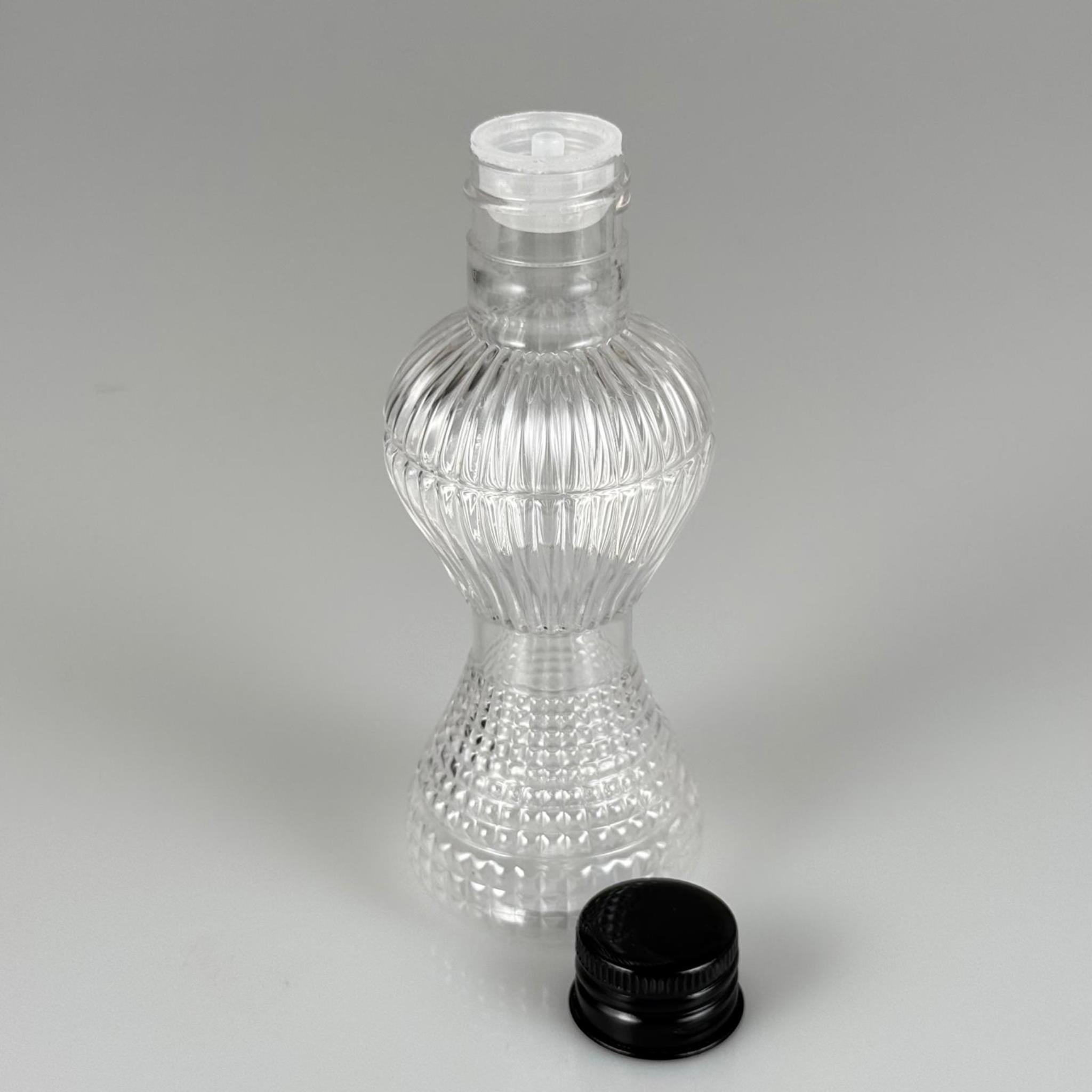 100 CC PIRLANTA CAMPET ŞİŞE (24 AĞIZ) + KÖPÜK CONTALI SİYAH METAL ALÜMİNYUM KAPAK + KOLONYA TIPALI TAKIM - 100 ML KAPAKLI CAMPET PLASTİK ŞİŞELER