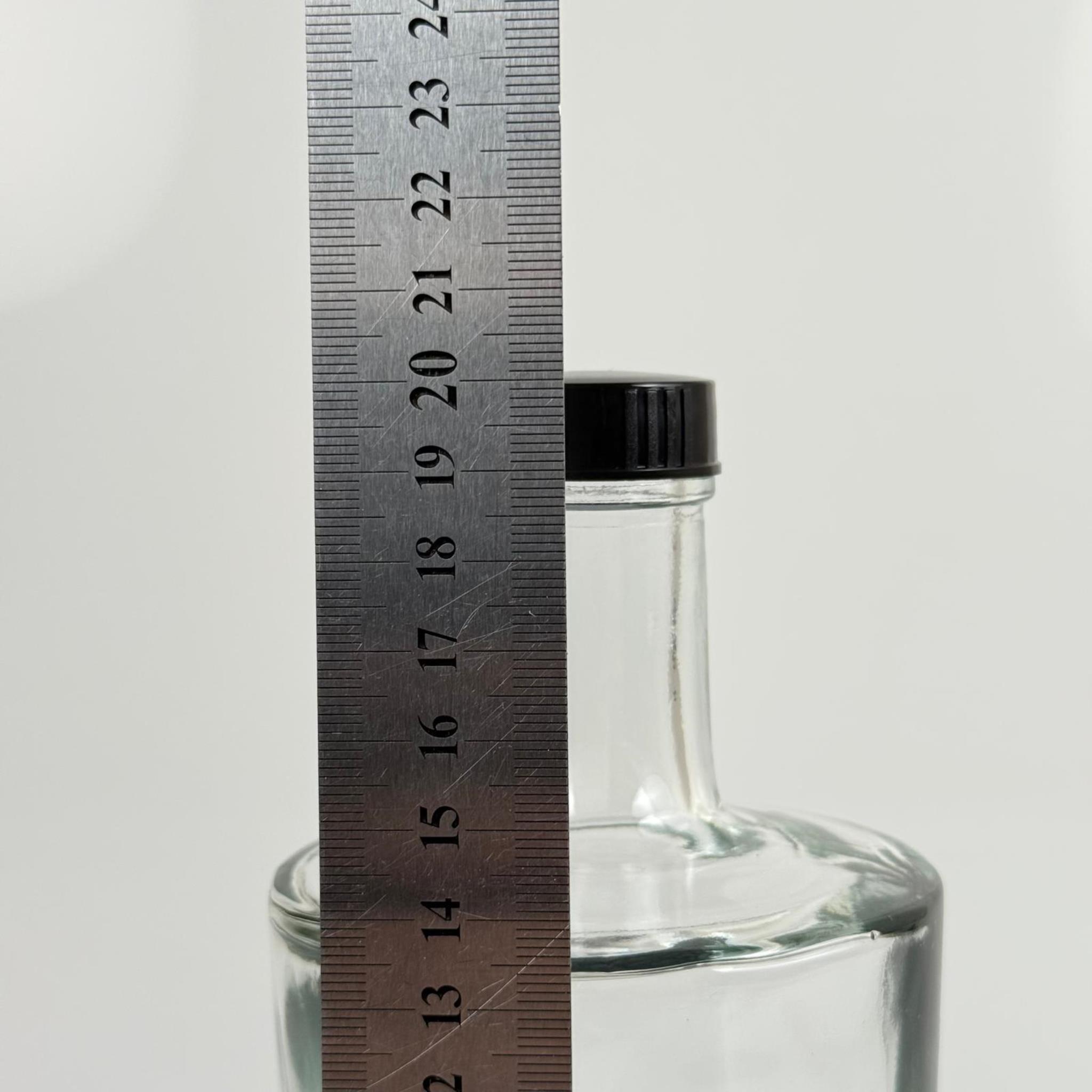 500 CC KALIN DİPLİ KÜT LÜKS CAM ŞİŞE - CONTALI SİYAH KAPAKLI - 500 ML SİLİNDİR ÖZEL CAM ŞİŞE