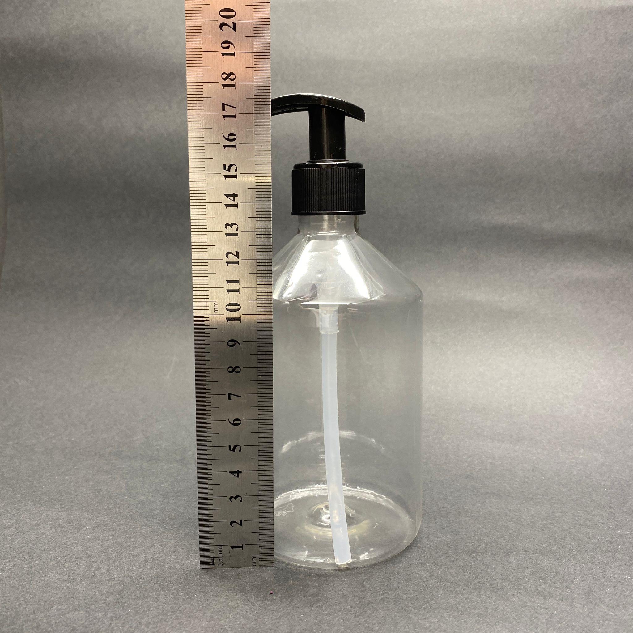500 CC KÜT BOYUNLU ŞEFFAF PET ŞİŞE - SİYAH POMPALI - 500 ML KALIN PET ŞİŞE