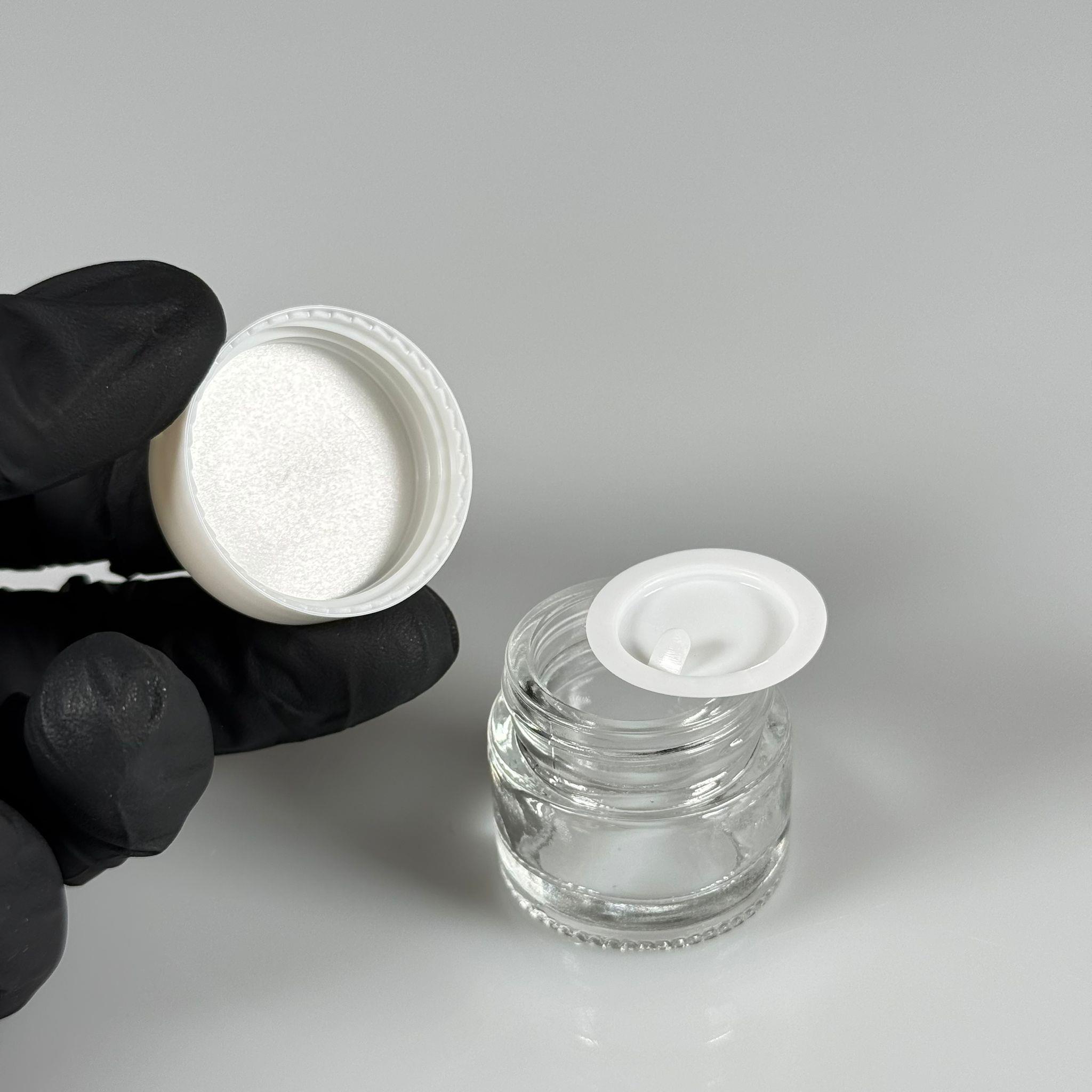 10 CC CAM ŞEFFAF KREM KAVANOZU - BEYAZ KAPAKLI İÇ CONTALI - 10 ML SAYDAM KREM KAVANOZU