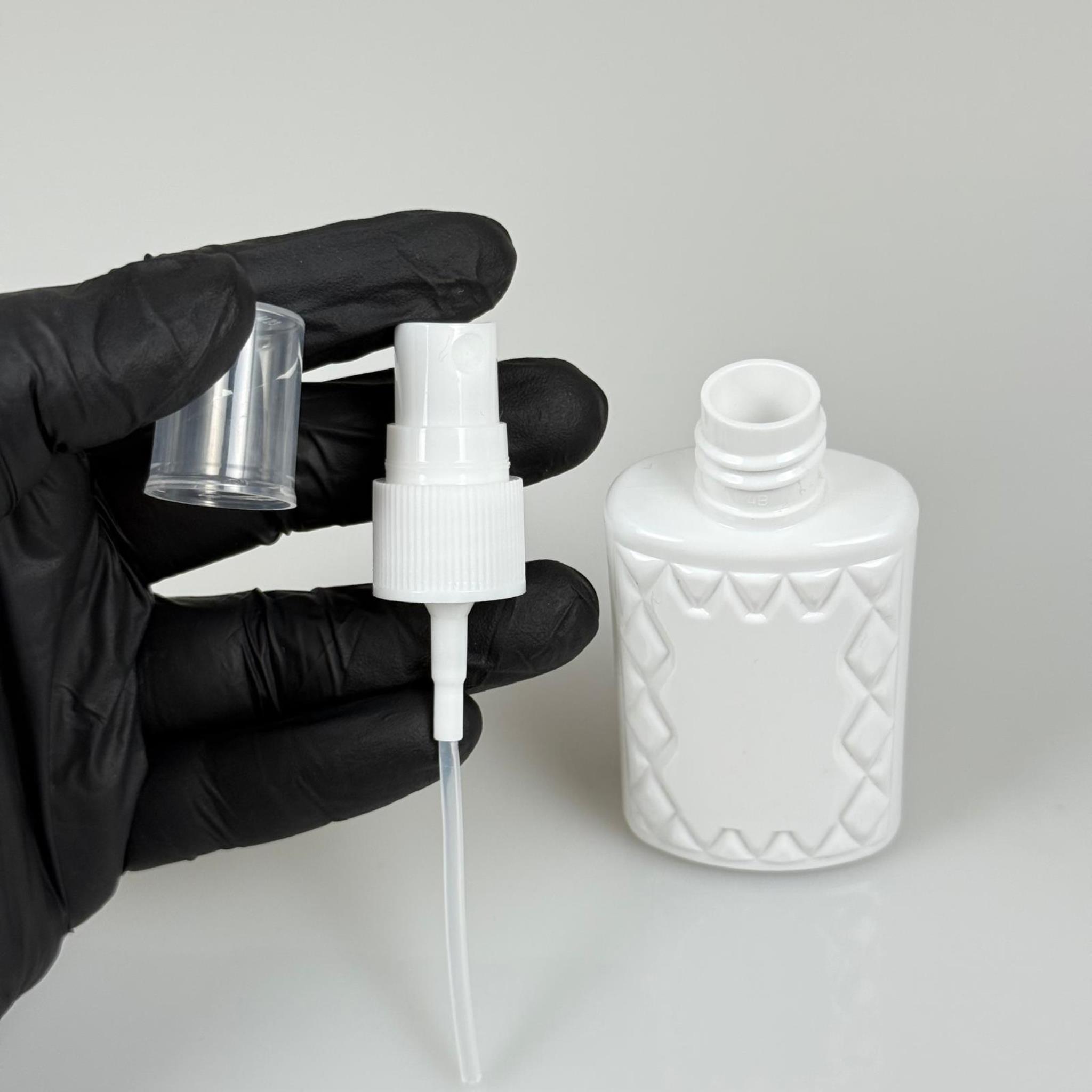 50 CC BEYAZ PET KÖŞELİ PARFÜM ŞİŞESİ  - BEYAZ SPREYLİ - 50 ML PLASTİK PARFÜM - KOLONYA ŞİŞESİ