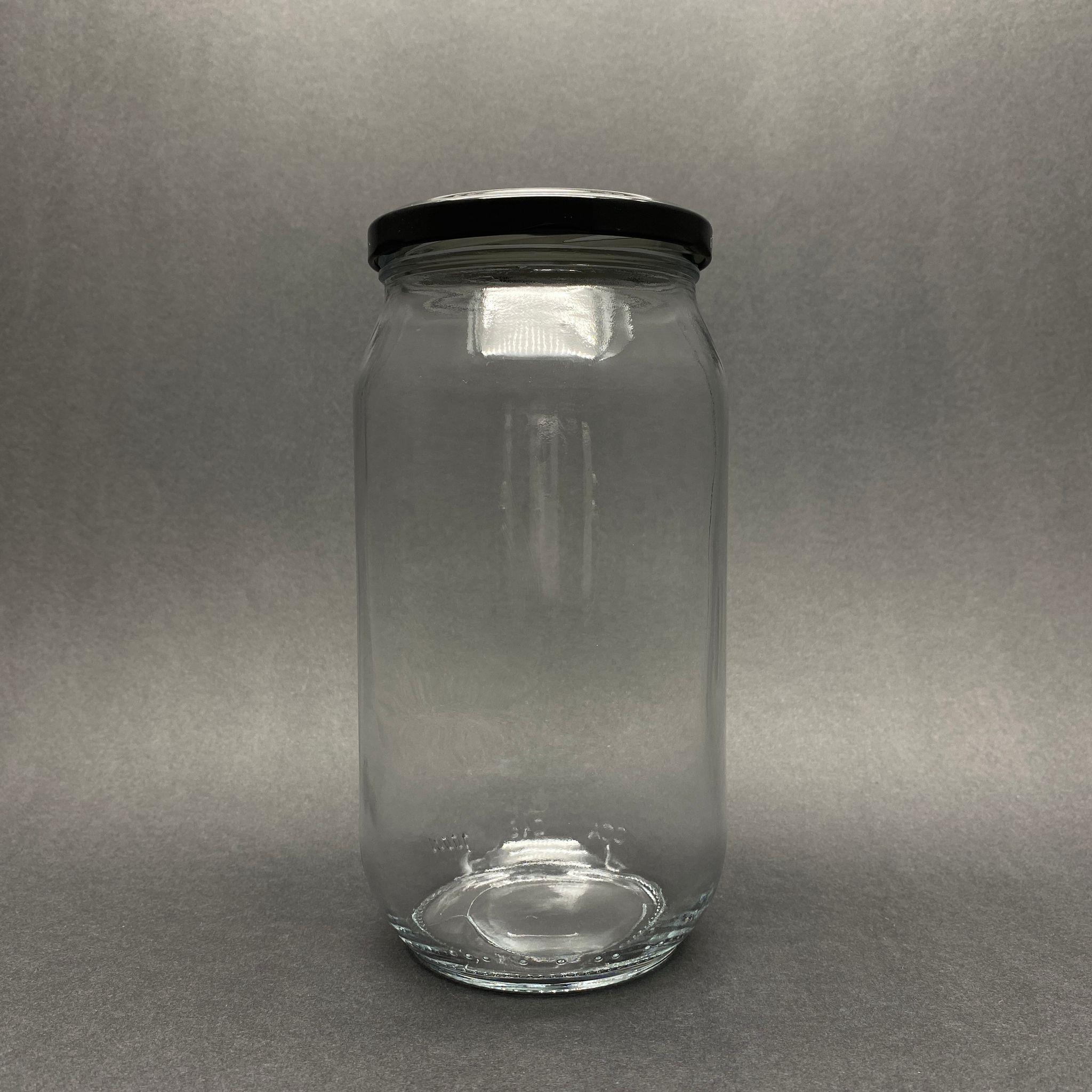 1000 CC CAM KAVANOZ - SİYAH METAL KAPAKLI - 1000 ML CAM KONSERVE KAVANOZU - LİTRELİK KAVANOZ - PAŞABAHÇE