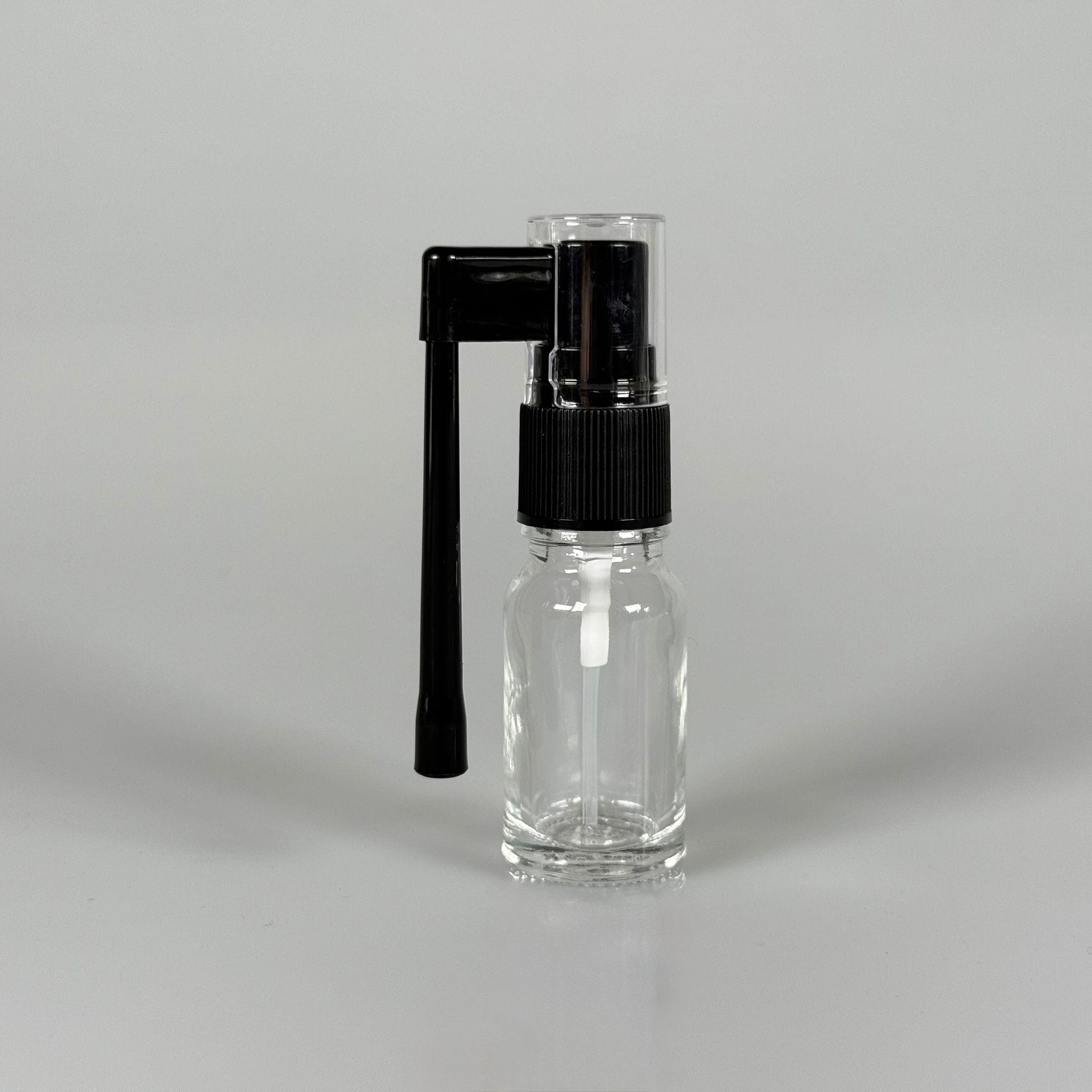 10 ml Farmasötik Plastik Uzun Nozullu Mist Oral Boğaz Spreyli Şeffaf Cam Şişe - 10 CC SİYAH ORAL BOĞAZ SPREYLİ CAM ŞİŞE