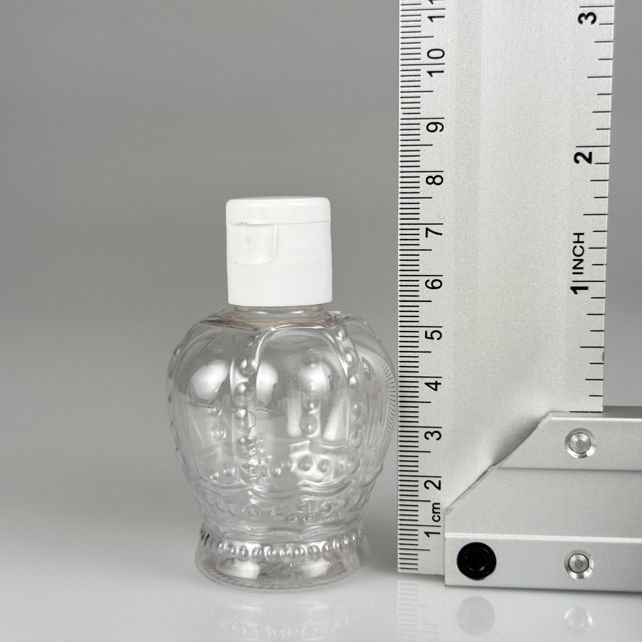 60 CC PET KRAL TACI ŞİŞE -  FLİPTOP BEYAZ AKITICI AÇILIR KAPAKLI - 60 ML BOŞ PLASTİK KOLONYA ŞİŞELERİ