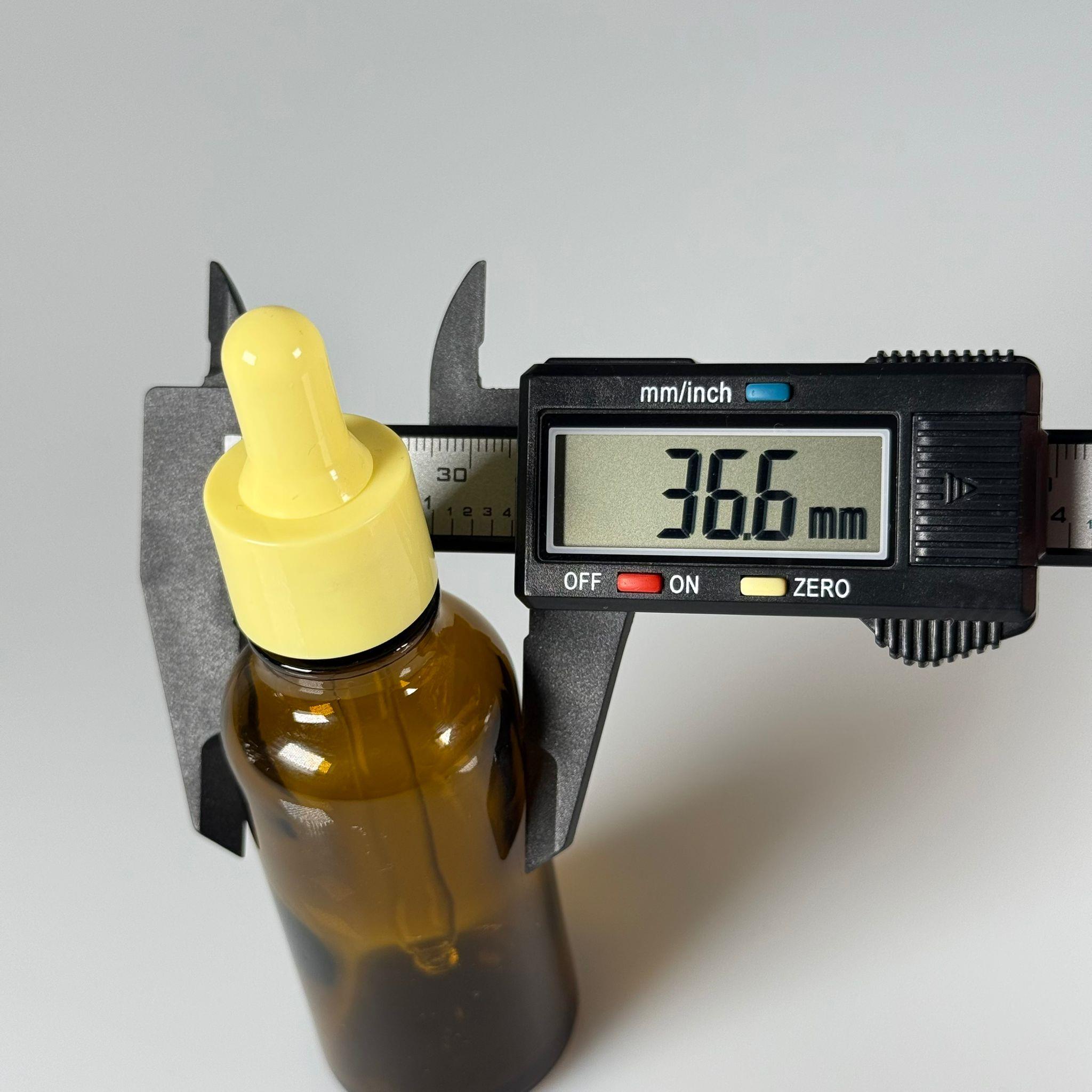 50 CC AMBER KAHVERENGİ CAM ŞİŞE + SARI DROPPER CAM DAMLALIK