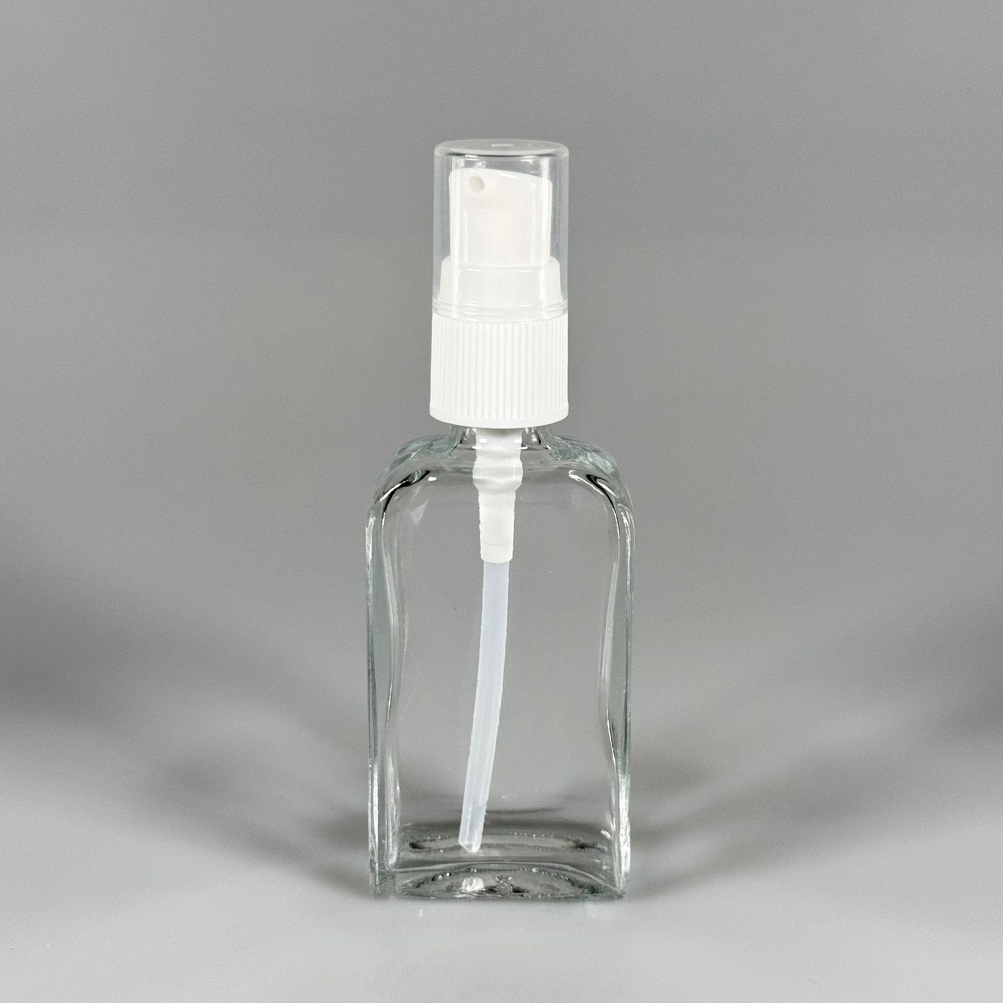 40 CC KÖŞELİ DİKDÖRTGEN CAM ŞİŞE - BEYAZ  LOSYON POMPALI - 40 ML PRESTİJLİ ŞİŞE