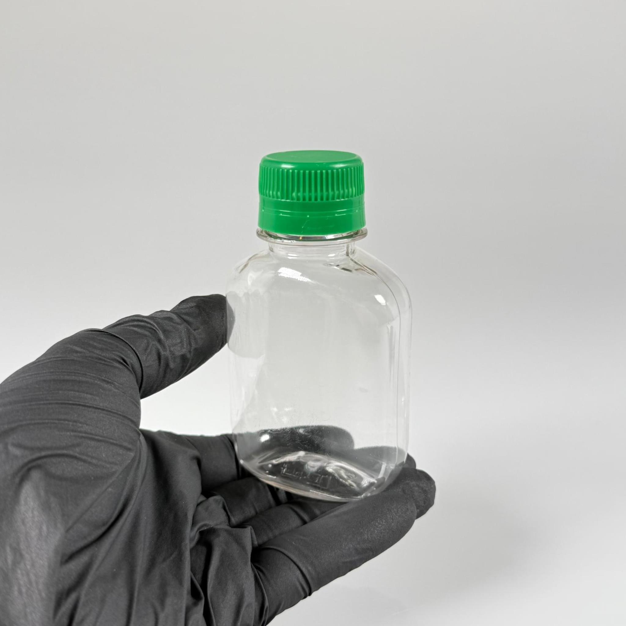 100 CC KİLİTLİ CONTALI KAPAKLI PLASTİK ŞİŞE - 100 ML PET ŞİŞE KALIN (15 GR) - ELLE KAPATARAK KİLİTLENİR SIZDIRMAZ YEŞİL KAPAK - NUMUNE ŞİŞESİ