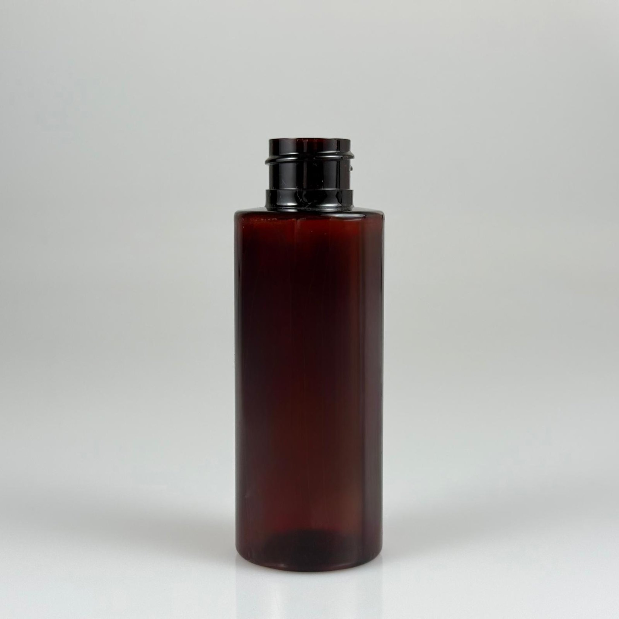 100 CC SİLİNDİR KESKİN KÜT MODEL SERT (17 GR) PET ŞİŞE - KAPAKSIZ - AĞIZ ÇAPI 24 MM - AMBER