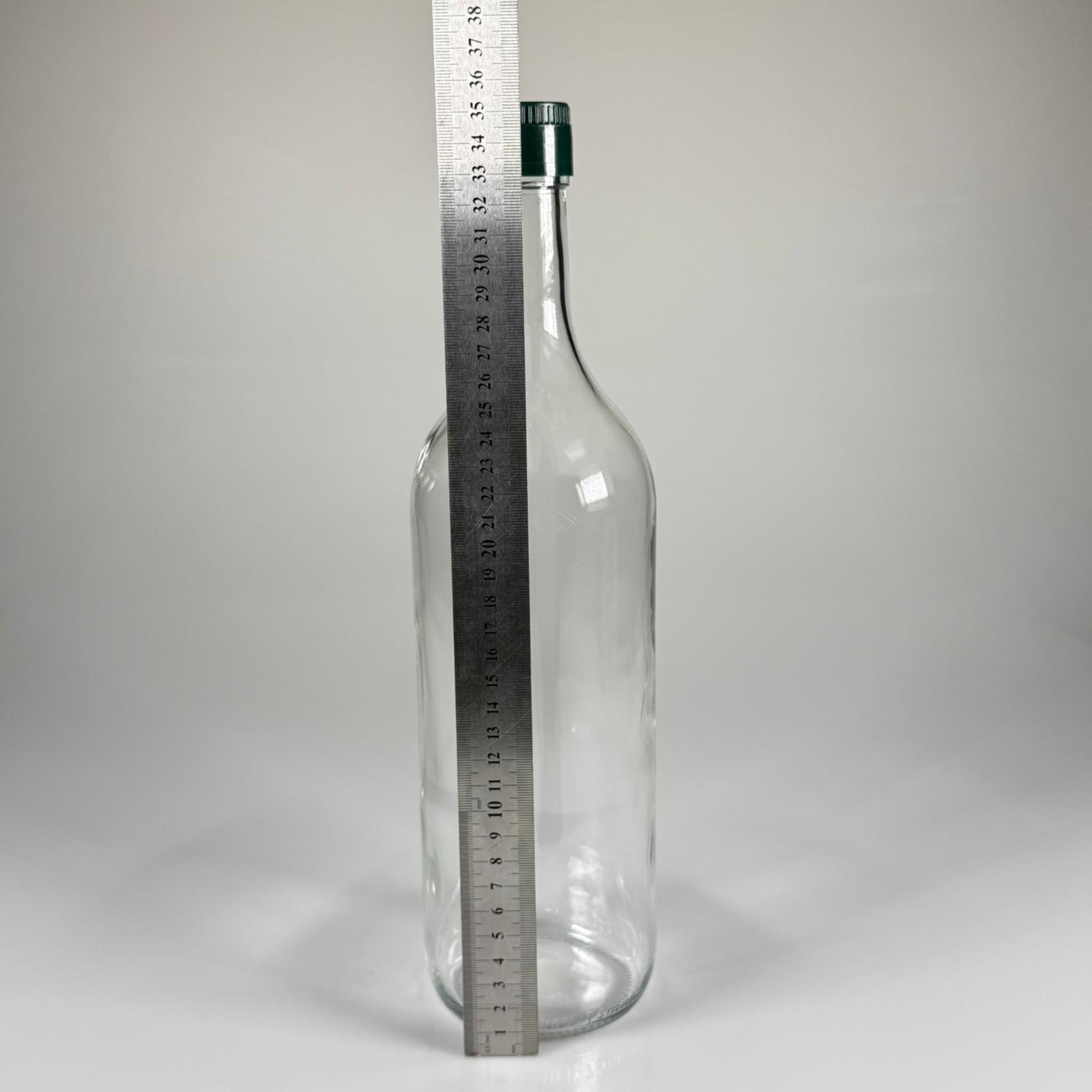 1500 CC CAM ŞİŞE ŞEFFAF - YEŞİL AKITICILI DROP STOP KAPAKLI - 1500 ML CAM ŞİŞE - 1,5 LT CAM ŞİŞE