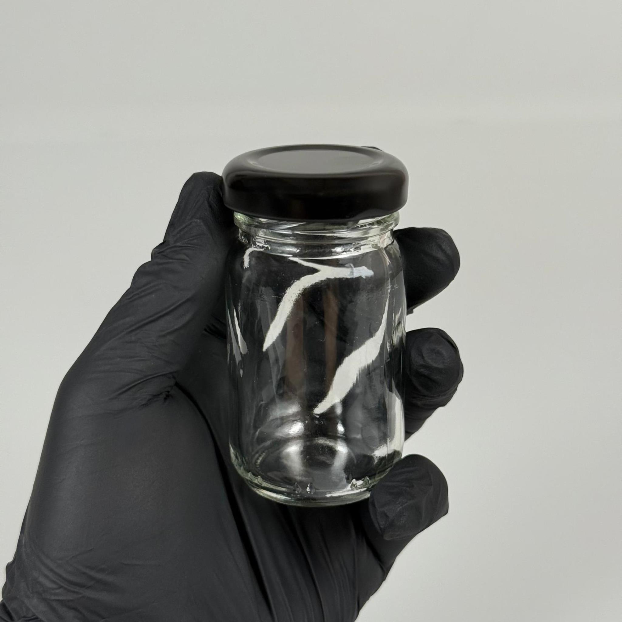 67 CC CAM KAVANOZ - SİYAH METAL KAPAKLI - 67 ML CAM KAVANOZ