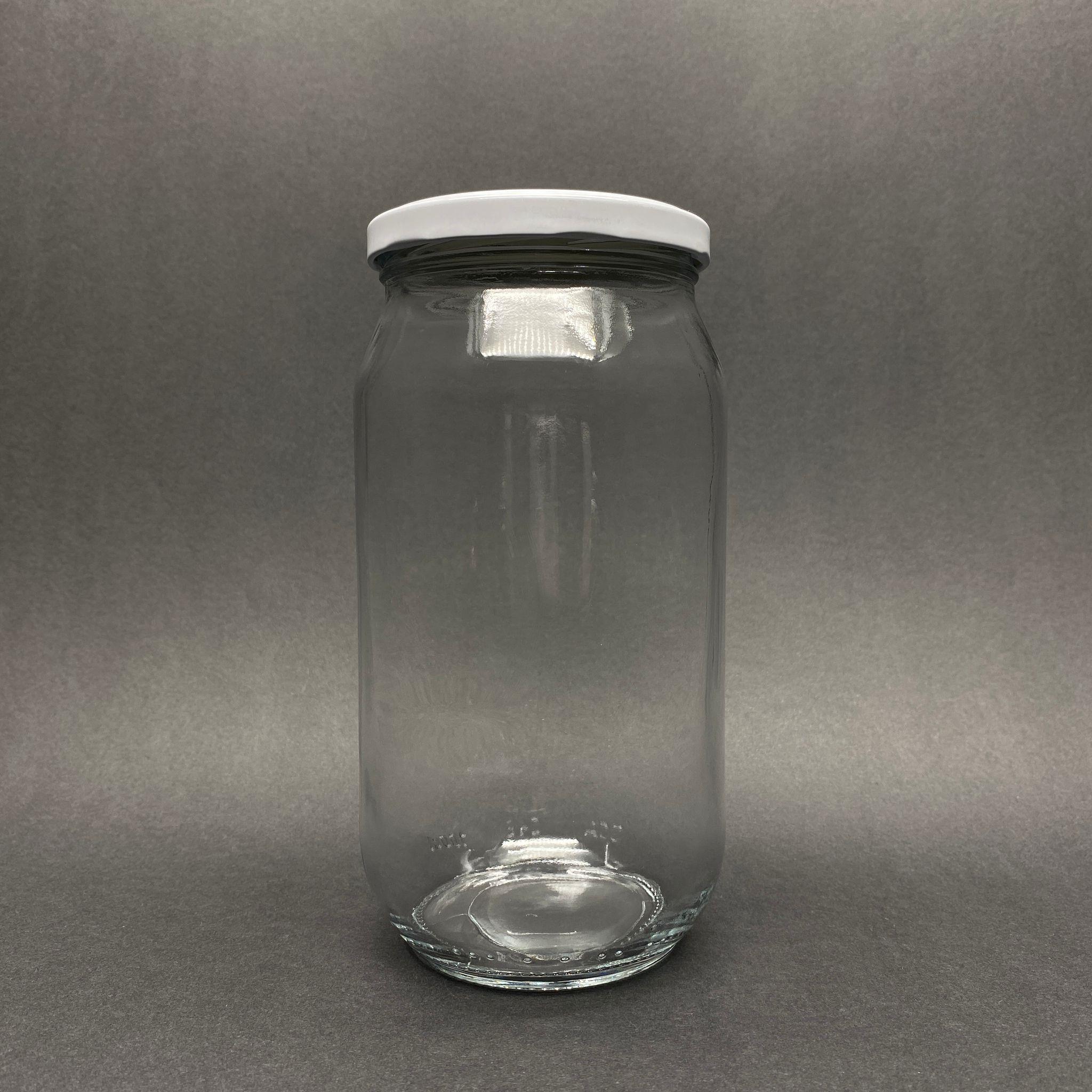 1000 CC CAM KAVANOZ - BEYAZ METAL KAPAKLI - 1000 ML CAM KONSERVE KAVANOZU - LİTRELİK KAVANOZ - PAŞABAHÇE