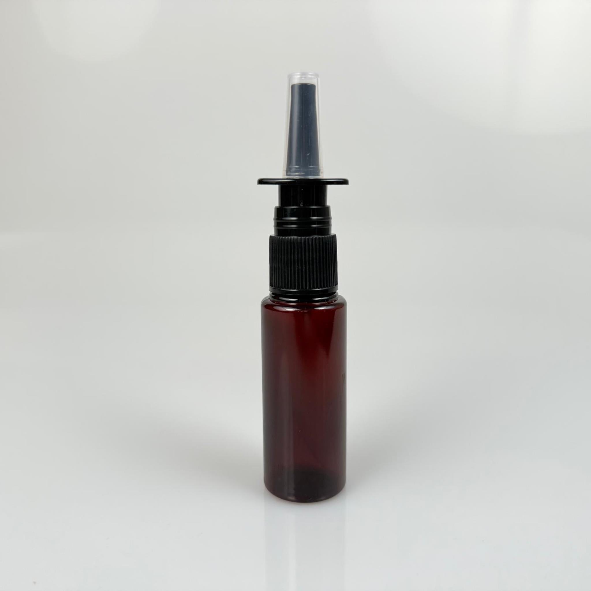 25 CC AMBER PET ŞİŞE- SİYAH NAZAL BURUN SPREYLİ 25 ML PLASTİK ŞİŞE