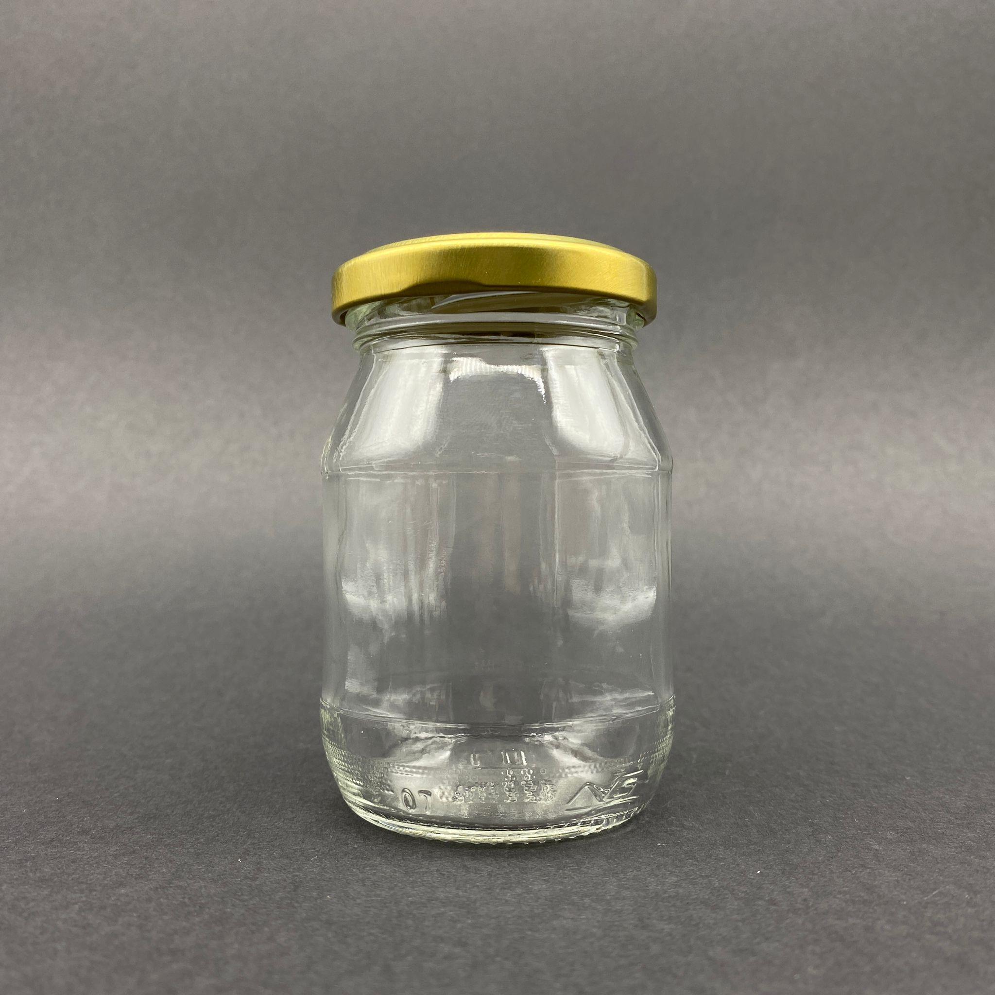 190 CC KAVANOZ - GOLD METAL KAPAKLI - 190 ML CAM KAVANOZ