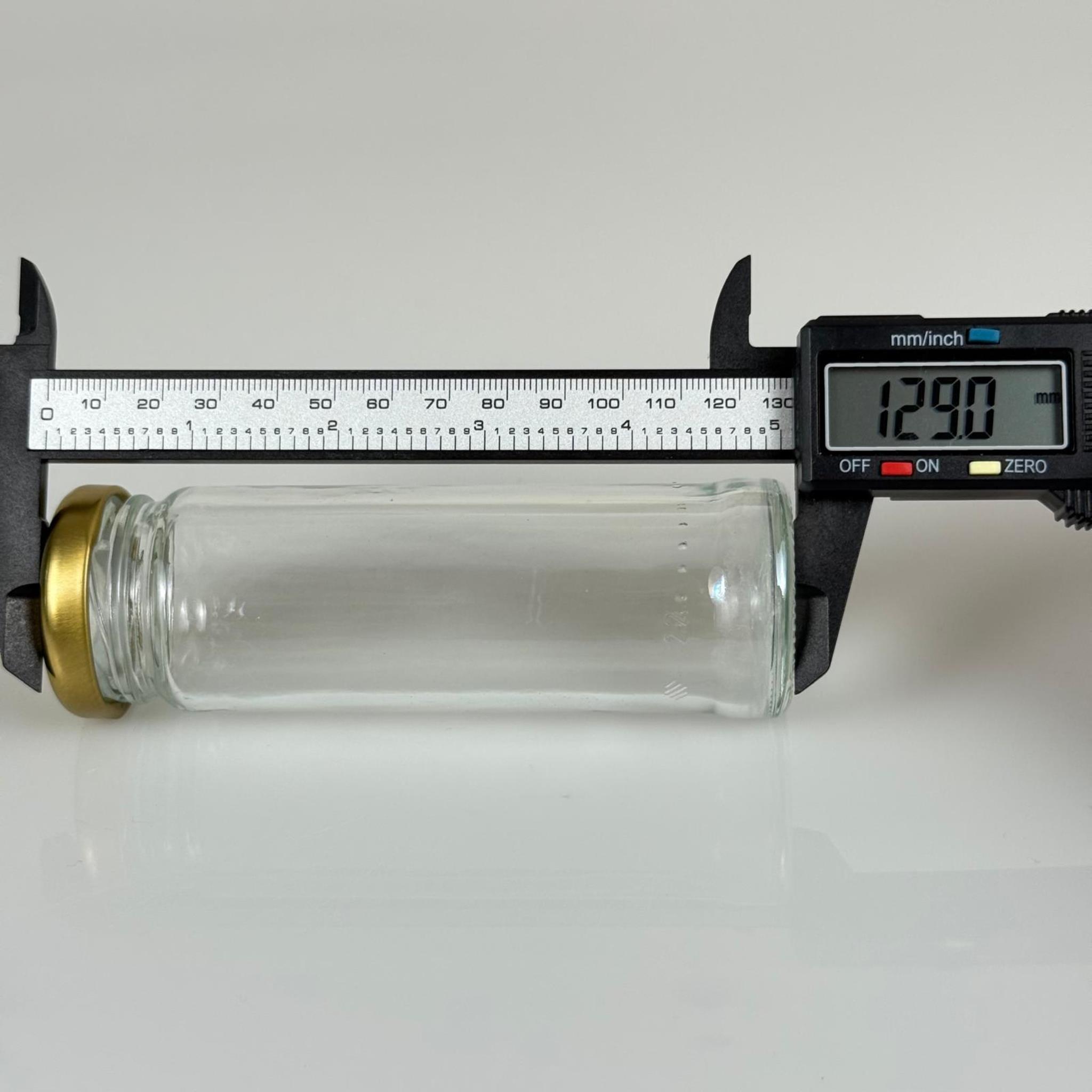 105 CC UZUN CAM KAVANOZ - GOLD METAL KAPAKLI - 105 ML UZUN KAVANOZ (ŞİŞECAM KODU: 140111)