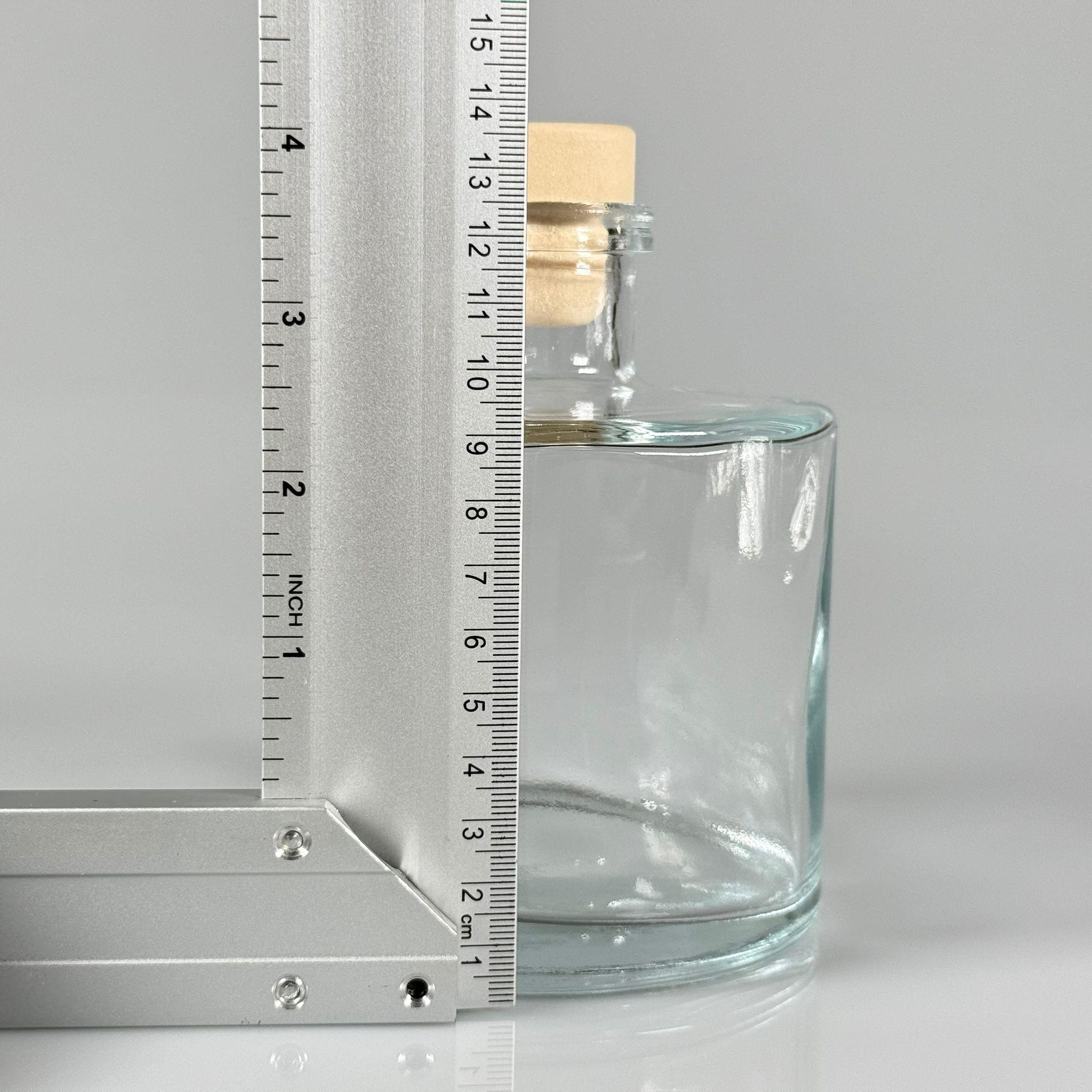 500 CC LÜKS SİLİNDİR CAM ŞİŞE + AHŞAP GÖRÜNÜMLÜ SENTETİK MANTAR TIPA - 500 ML TIPALI CAM ŞİŞE, DİFFUSER ŞİŞE, LÜX ESANS ŞİŞE