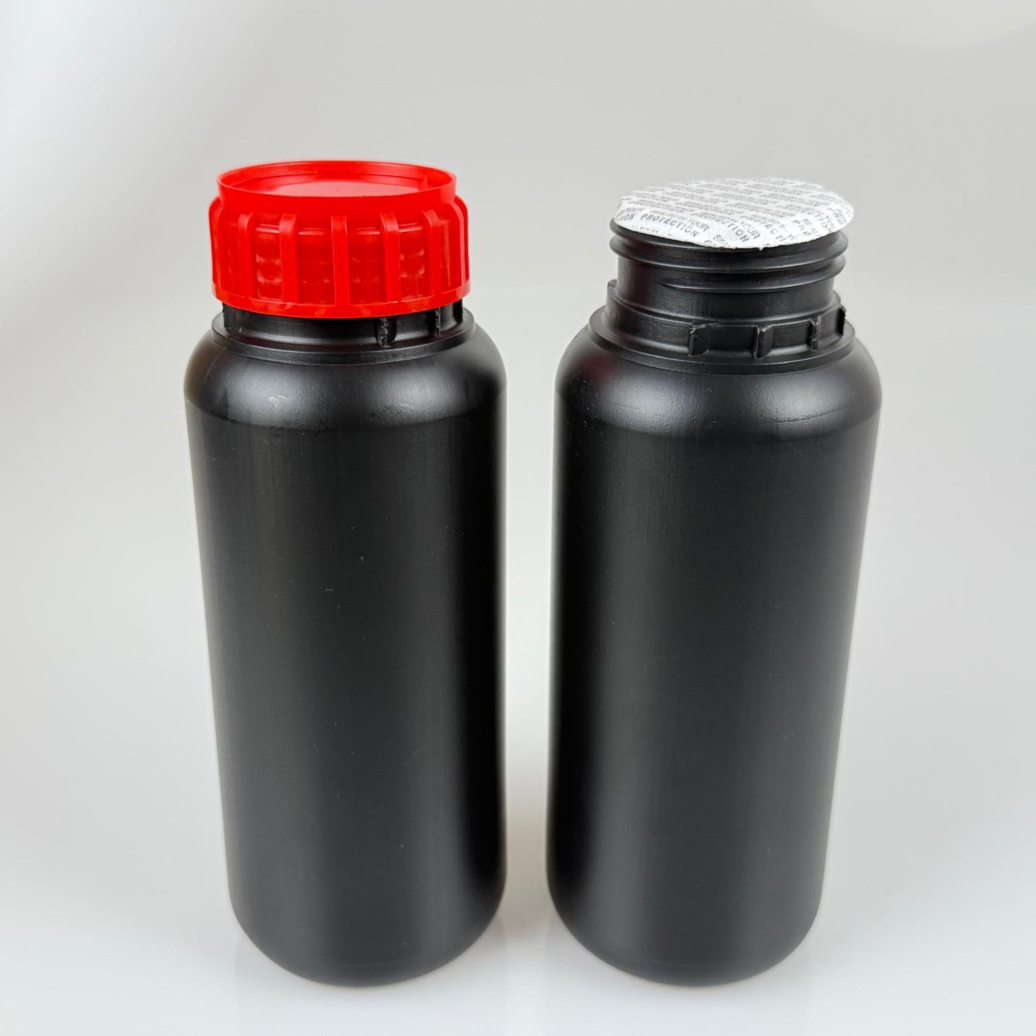 0,5 LT ZİRAİ İLAÇ BİDONU SİYAH + KIRMIZI ALÜMİNYUM FOLYOLU İNDİKSİYON CONTA SK50 KAPAK + KENDİNDEN YAPIŞKANLI KÖPÜK CONTALI - 500 CC PE POLİETİLEN TARIM BİDON