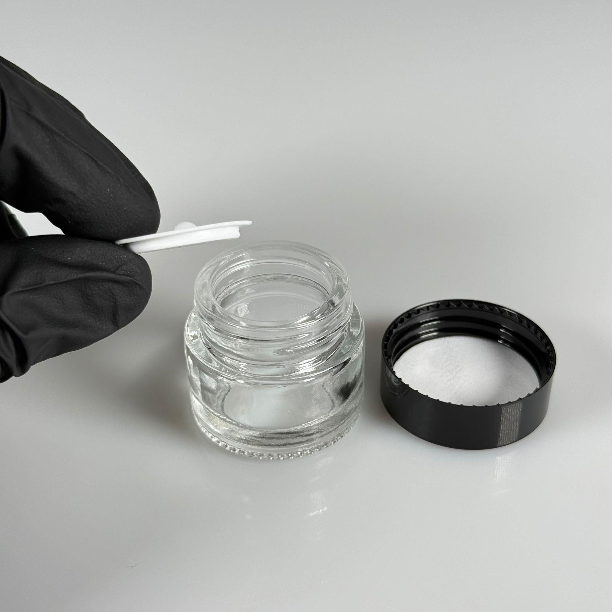 10 CC CAM ŞEFFAF KREM KAVANOZU - SİYAH KAPAKLI İÇ CONTALI - 10 ML SAYDAM KREM KAVANOZU