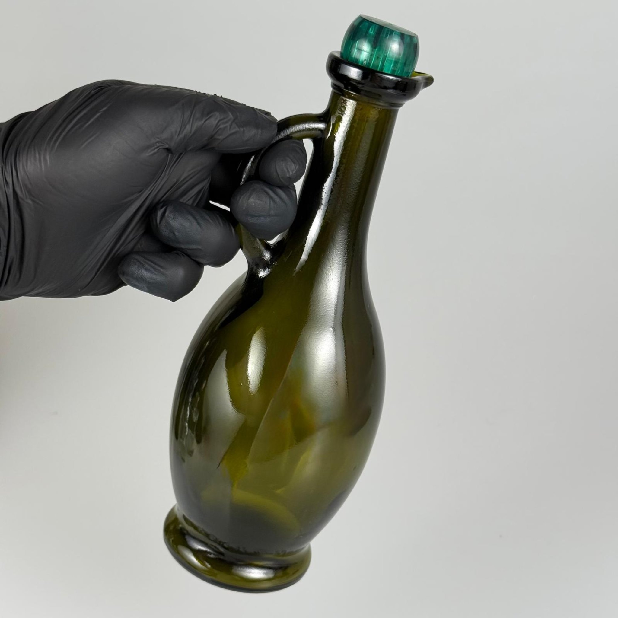 500 CC GAGALI KULPLU YAĞLIK CAM ŞİŞE - 500 ML GALON YAĞDANLIK ŞİŞE - YAĞ ŞİŞESİ - YEŞİL - YEŞİL MANTAR TIPALI