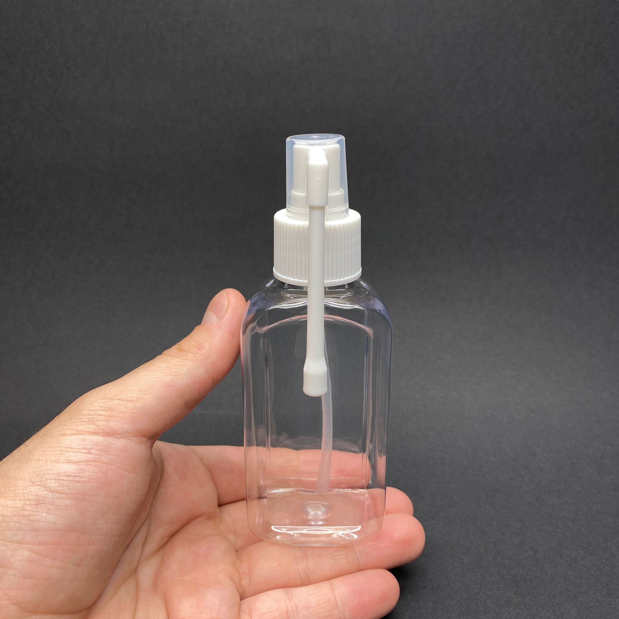 100 CC YASSI PET ŞİŞE - ORAL BOĞAZ SPREYLİ - AĞIZ ÇAPI 24 MM - ŞEFFAF