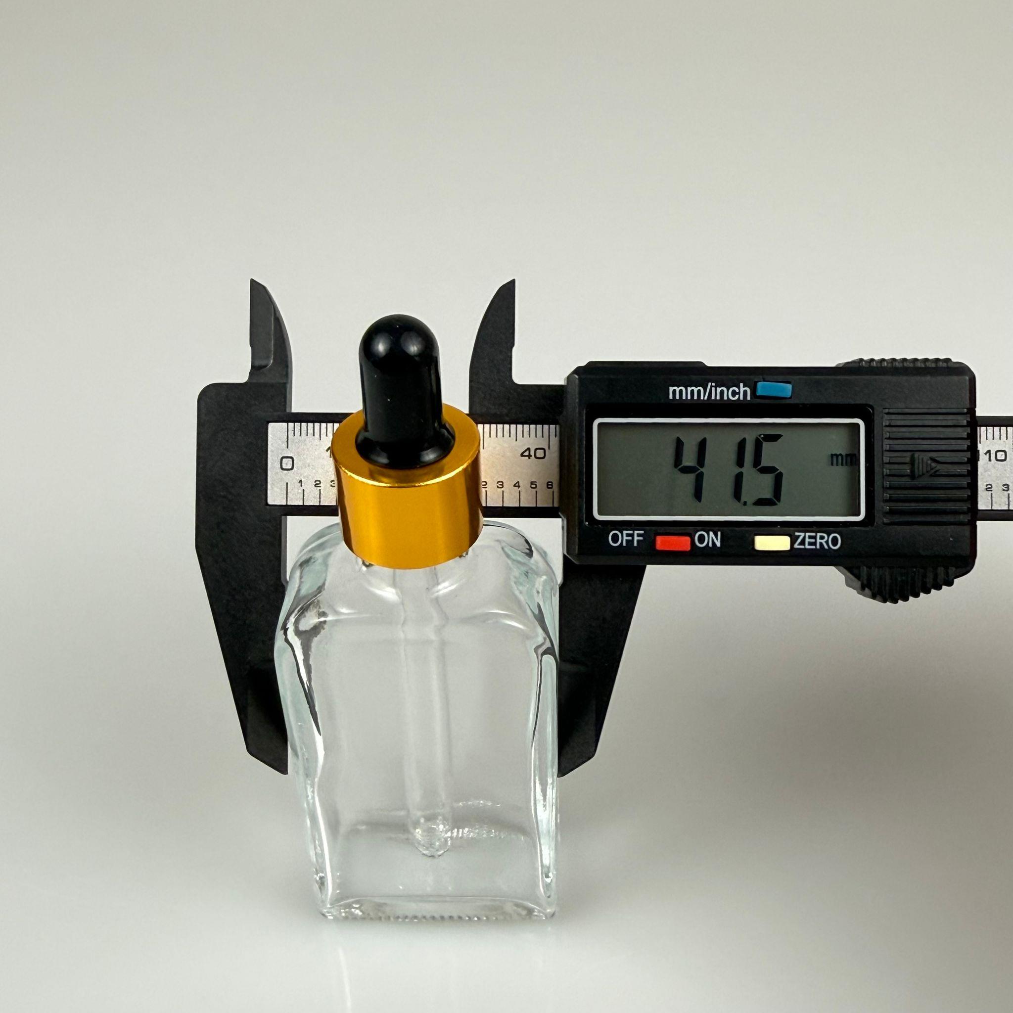 40 CC YASSI DİKDÖRTGEN PRESTİJLİ CAM DAMLALIKLI ŞİŞE - SİYAH EMZİK - GOLD METALİK KAPAK - 40 ML CAM DAMLALIKLI ŞİŞE - DAMLALIKLI BOŞ ŞİŞE