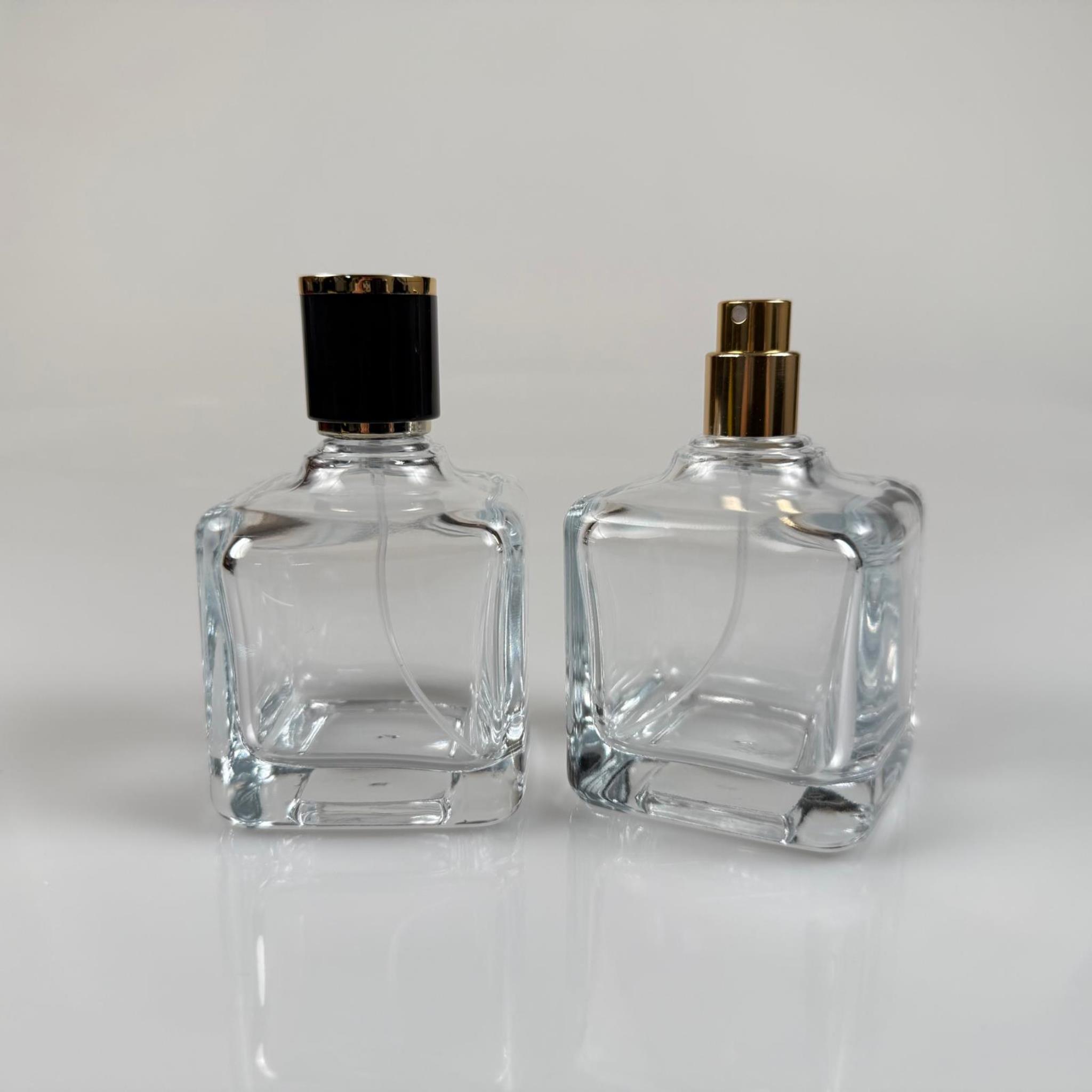 100 ML KARE MODEL LURA PARFÜM ŞİŞESİ - GOLD METAL SPREYLİ + GOLD SİYAH KAPAKLI (AĞIZ 15 MM GEÇME KOLAY KAPAMA)