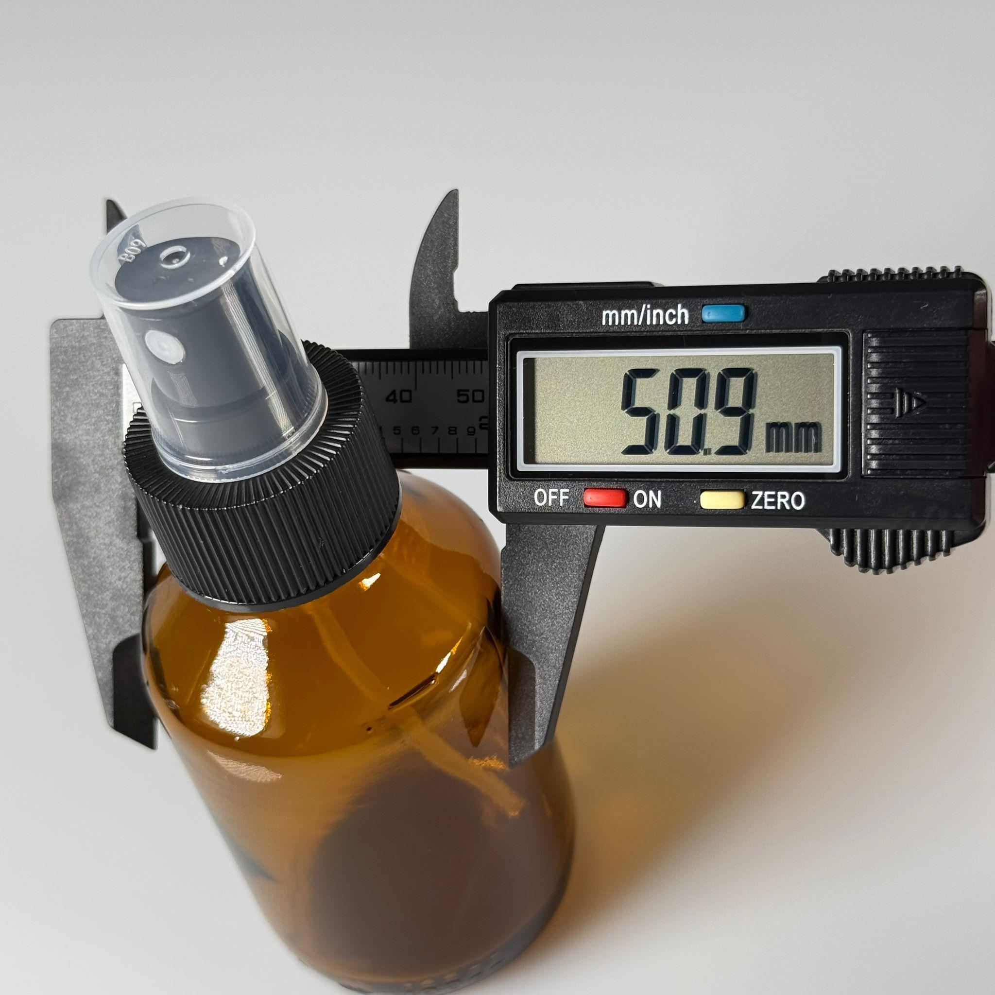 100 CC TOMBUL AMBER SİYAH SPREY BAŞLIKLI CAM ŞİŞE - 100 ML KAHVERENGİ FISFIS KAPAKLI ŞİŞE