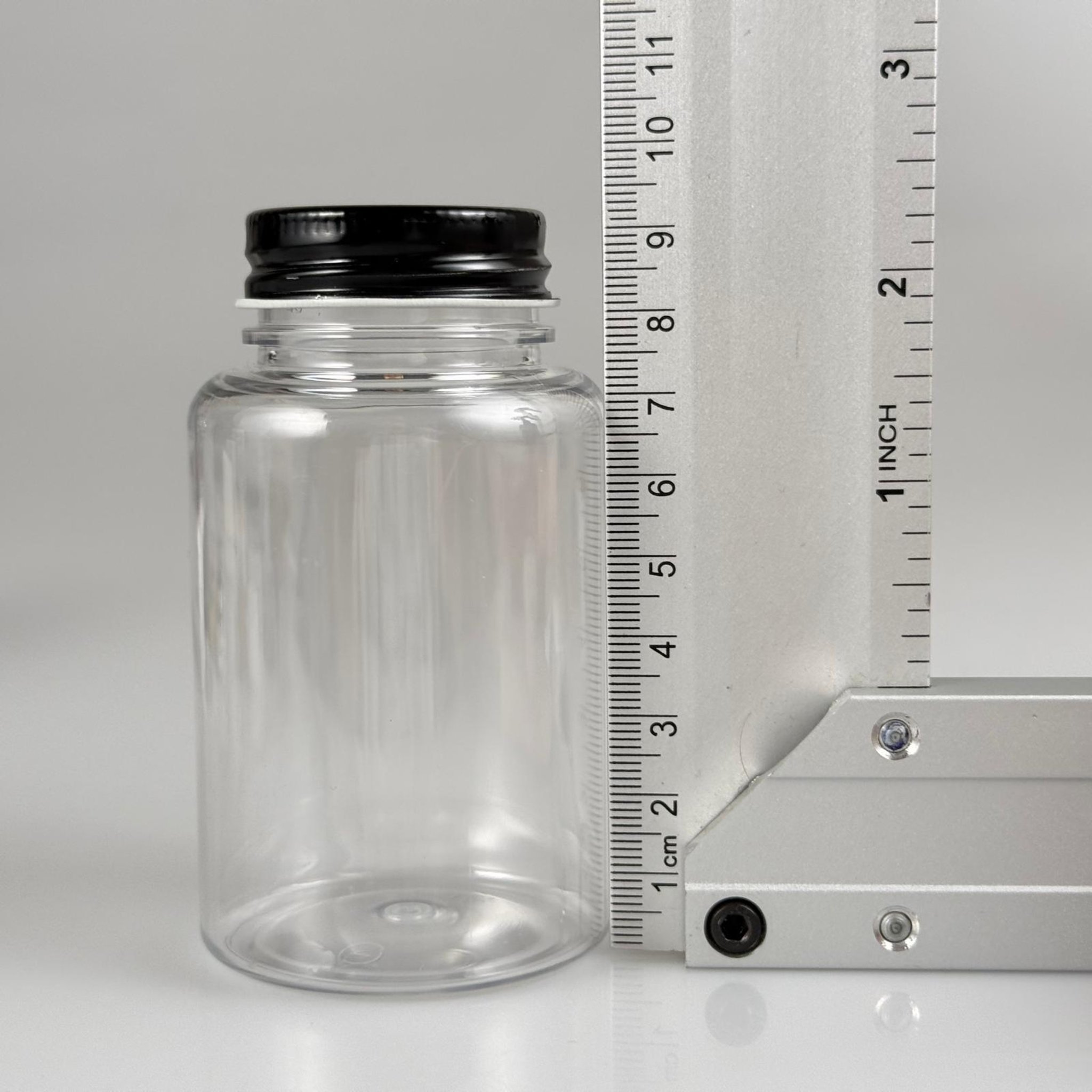 150 CC ŞEFFAF PET PUDRA ŞİŞESİ + KÖPÜK CONTALI SİYAH METAL KAPAKLI + PUDRA TIPALI TAKIM - 150 ML PUDRA KUTUSU, EKO TUZLUK