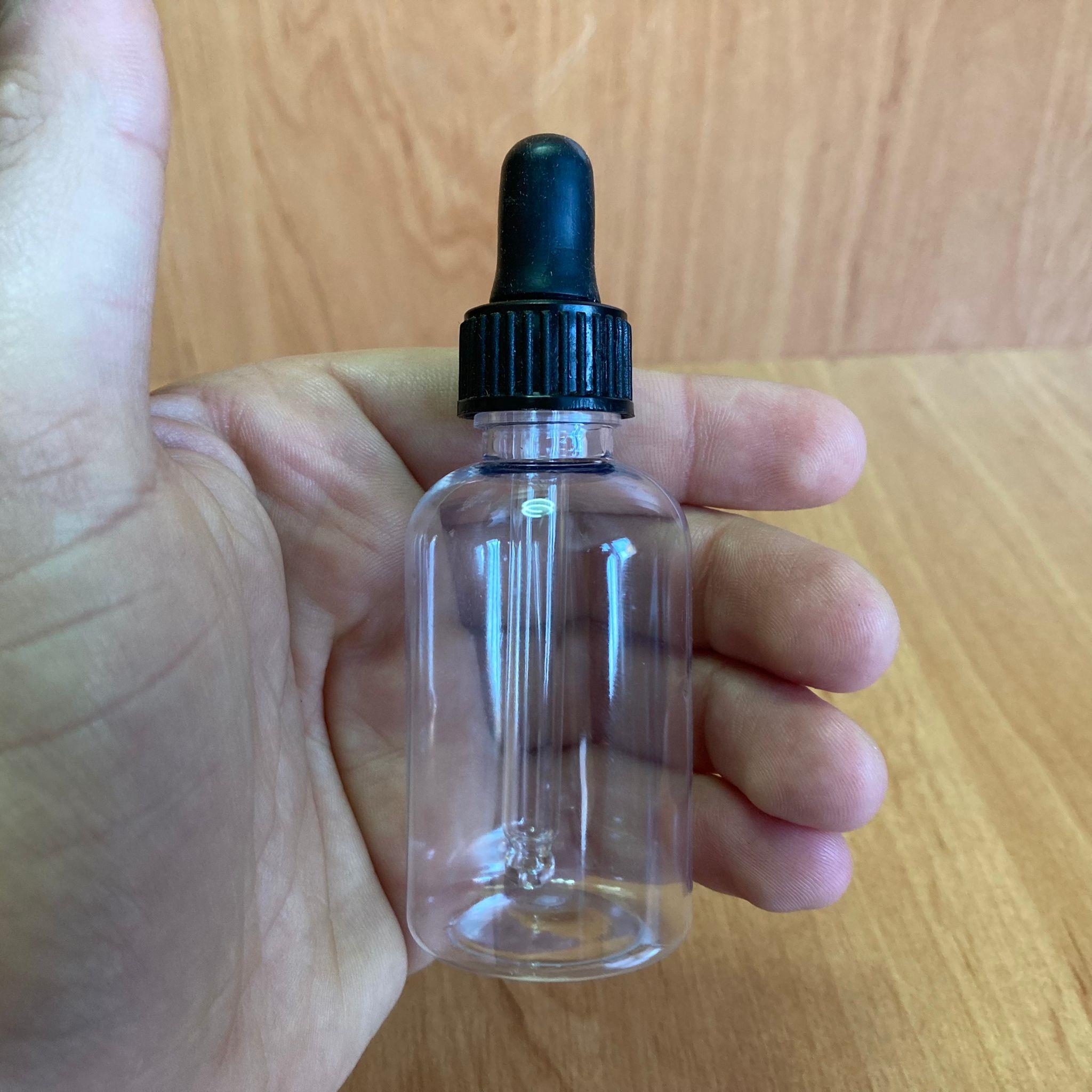50 CC CAM DAMLALIKLI PLASTİK ŞİŞE - SİYAH EMZİK - SİYAH PLASTİK KAPAK - 50 ML ŞEFFAF CAM DAMLALIKLI PLASTİK ŞİŞE