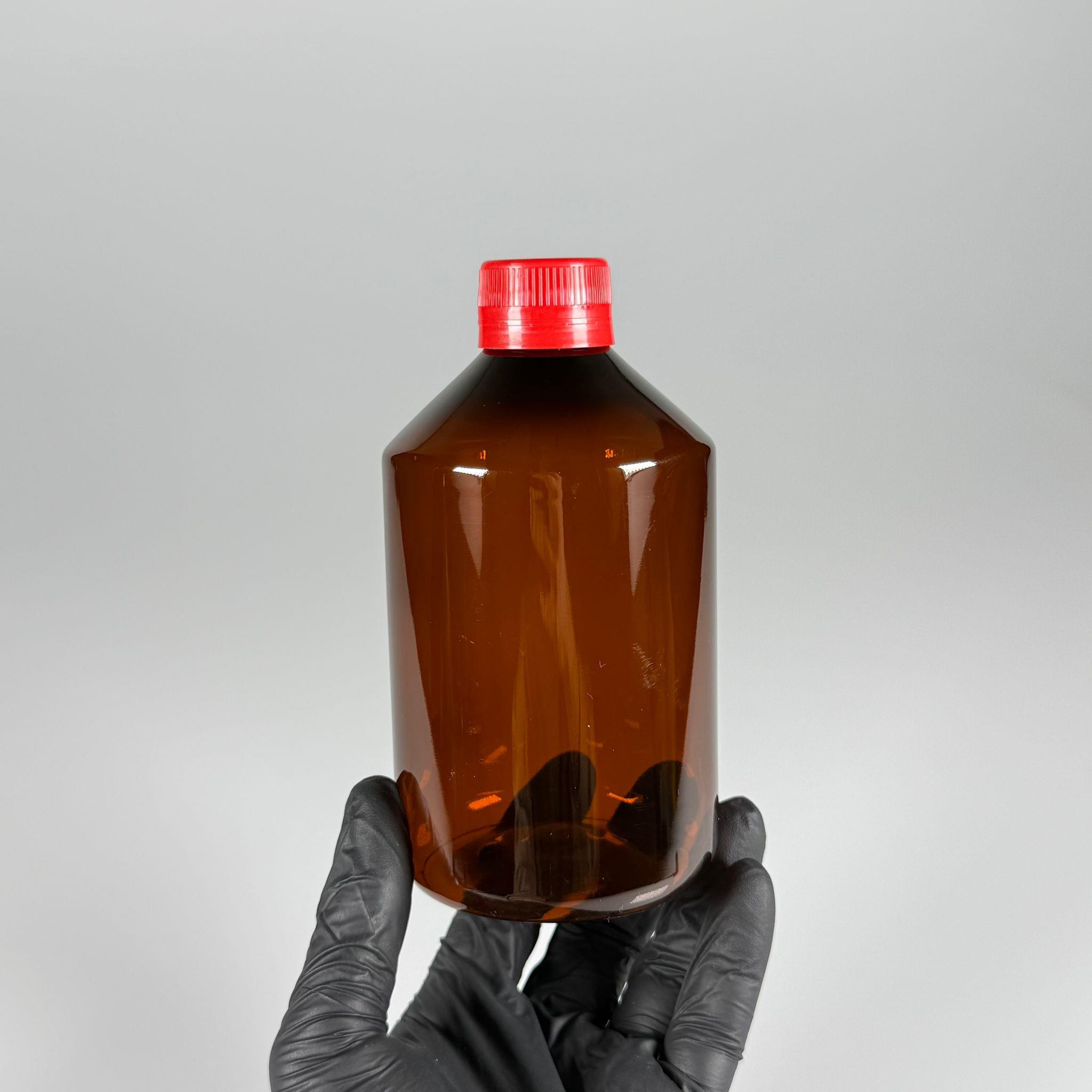 500 CC AMBER SERT PLASTİK ŞİŞE - KIRMIZI KİLİTLİ KAPAKLI  - 500 ML KAHVERENGİ PET ŞİŞE