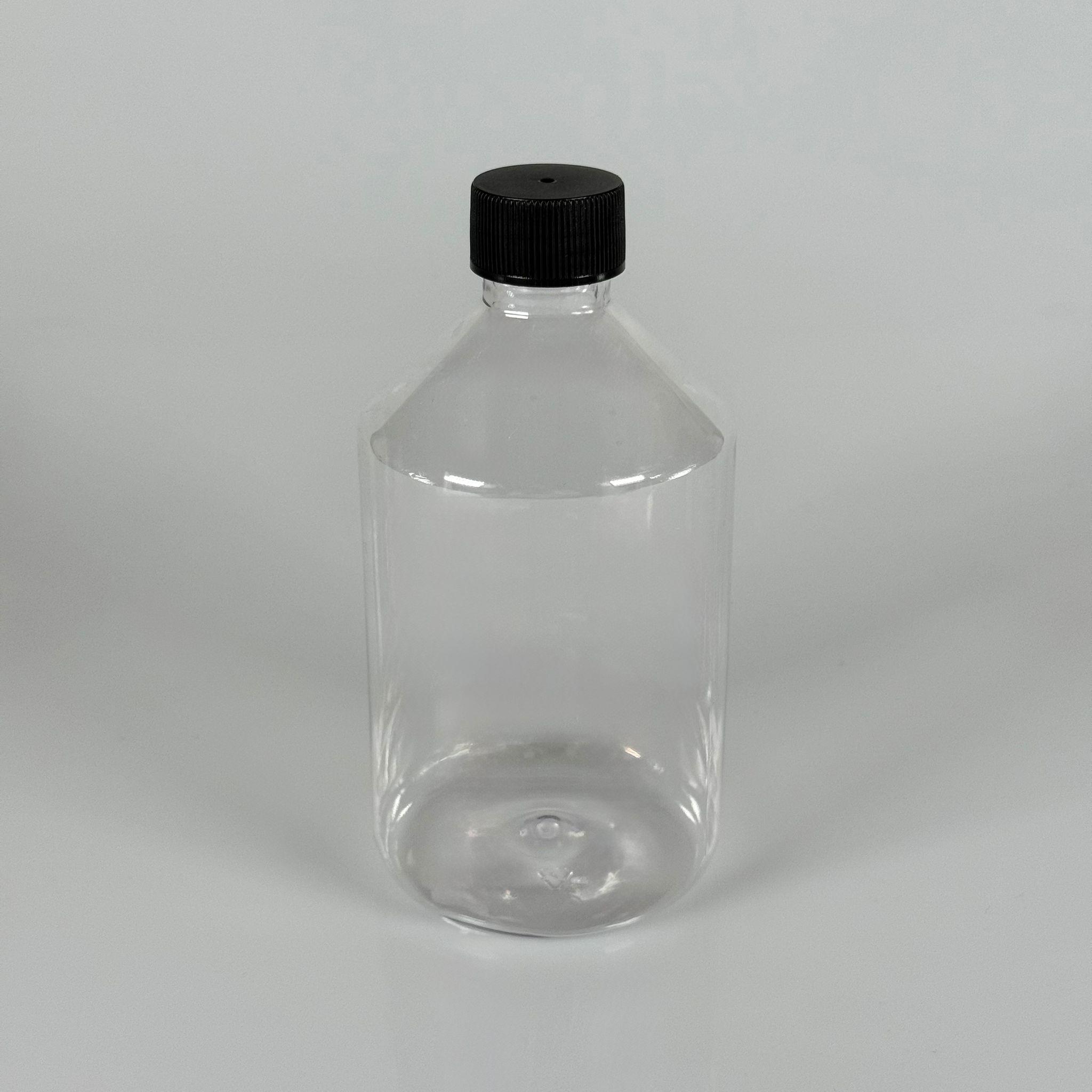 500 CC KÜT BOYUNLU ŞEFFAF PET ŞİŞE - SİYAH KAPAKLI - 500 ML KALIN (30 gr) PET ŞİŞE