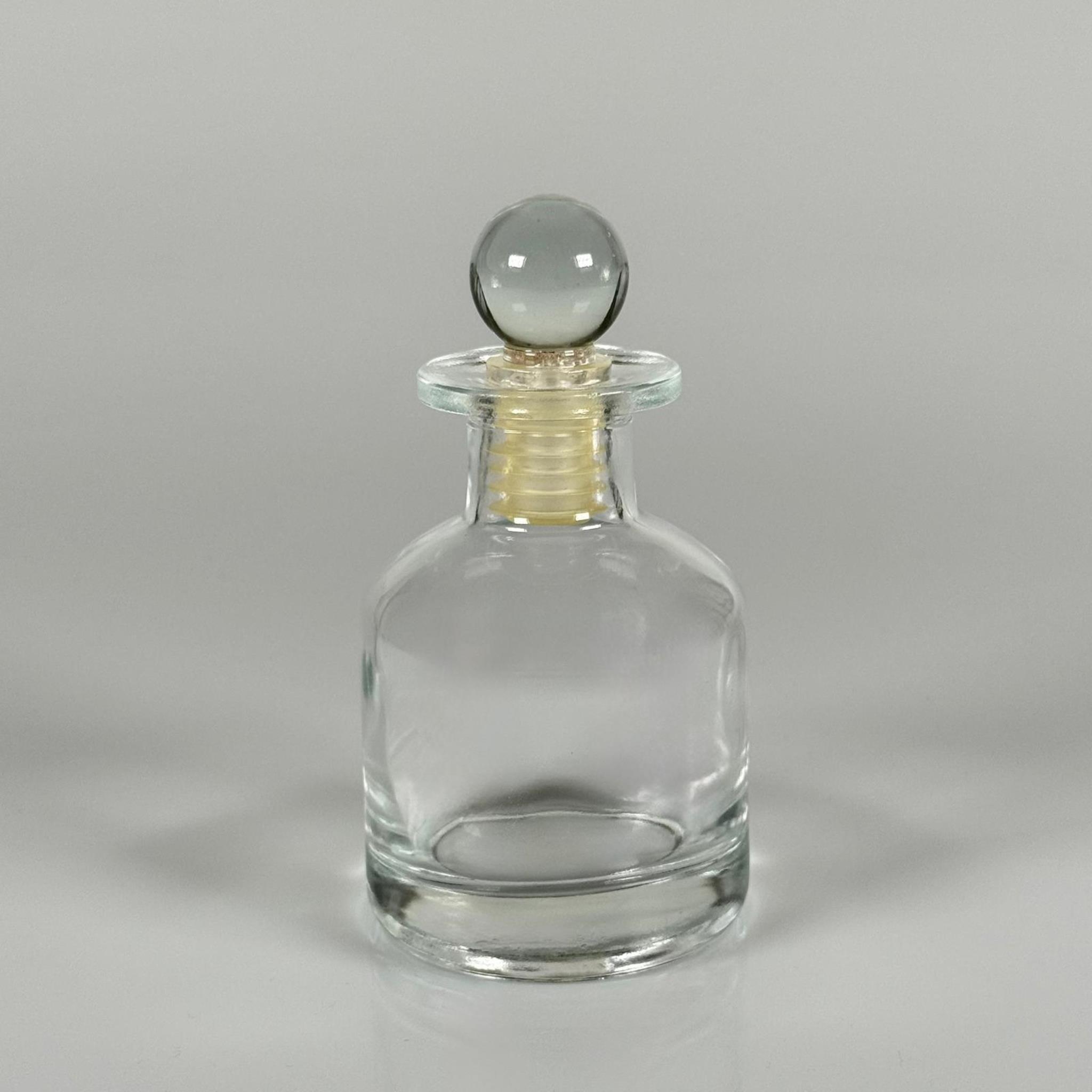 150 CC ŞEFFAF SİLİNDİR BAMBU CAM ESANS ŞİŞESİ - 150 ML KOKU, ESANS, PARFÜMERİ ŞİŞESİ - CAM TIPALI TAKIM